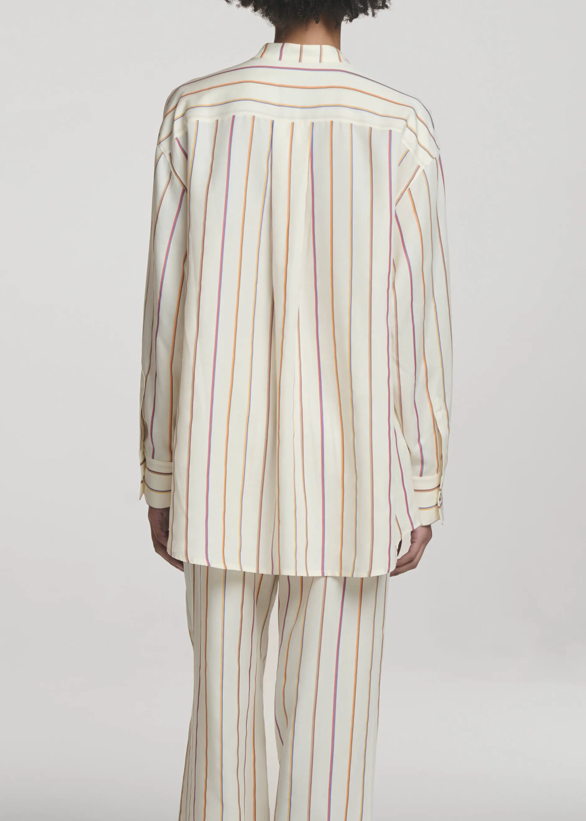 Ferrara Shirt Colour Stripe Ecru Tencel sold by ASCENO product image thumbnail 5