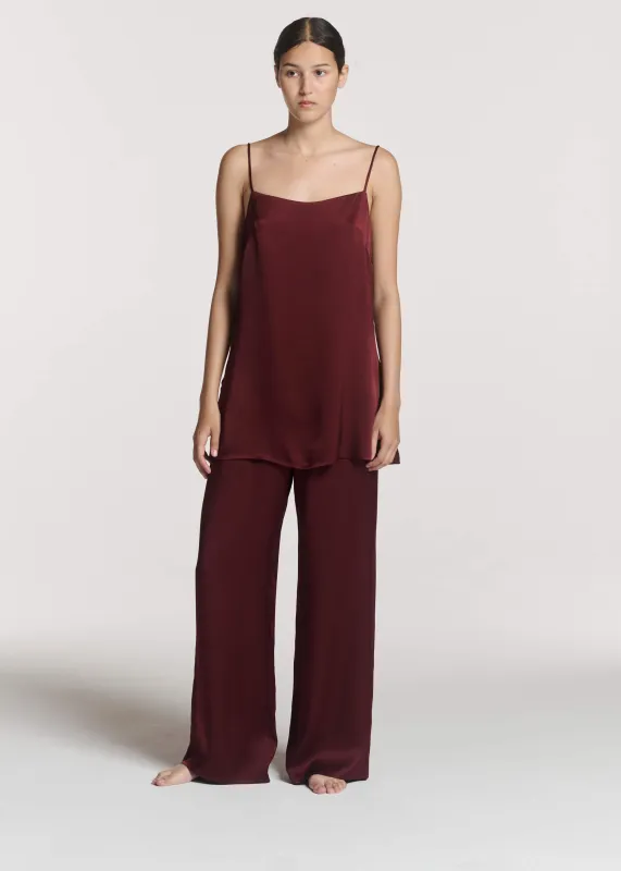 Pisa Top Maroon Silk Satin made by ASCENO