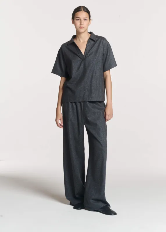 Austin Trousers Charcoal Wool Cashmere Flannel made by ASCENO