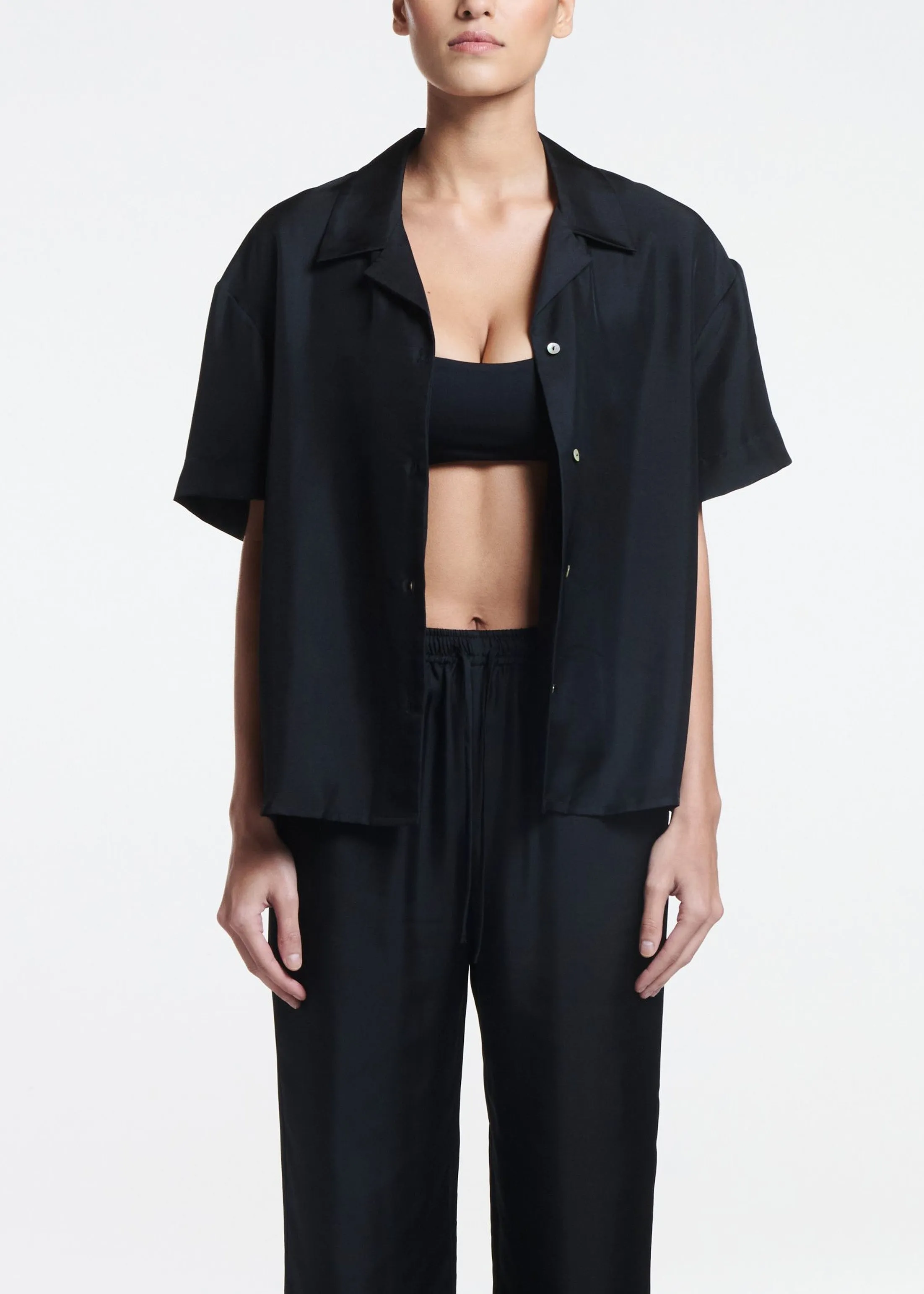 Prague Shirt Black Silk Twill sold by ASCENO product image thumbnail 2