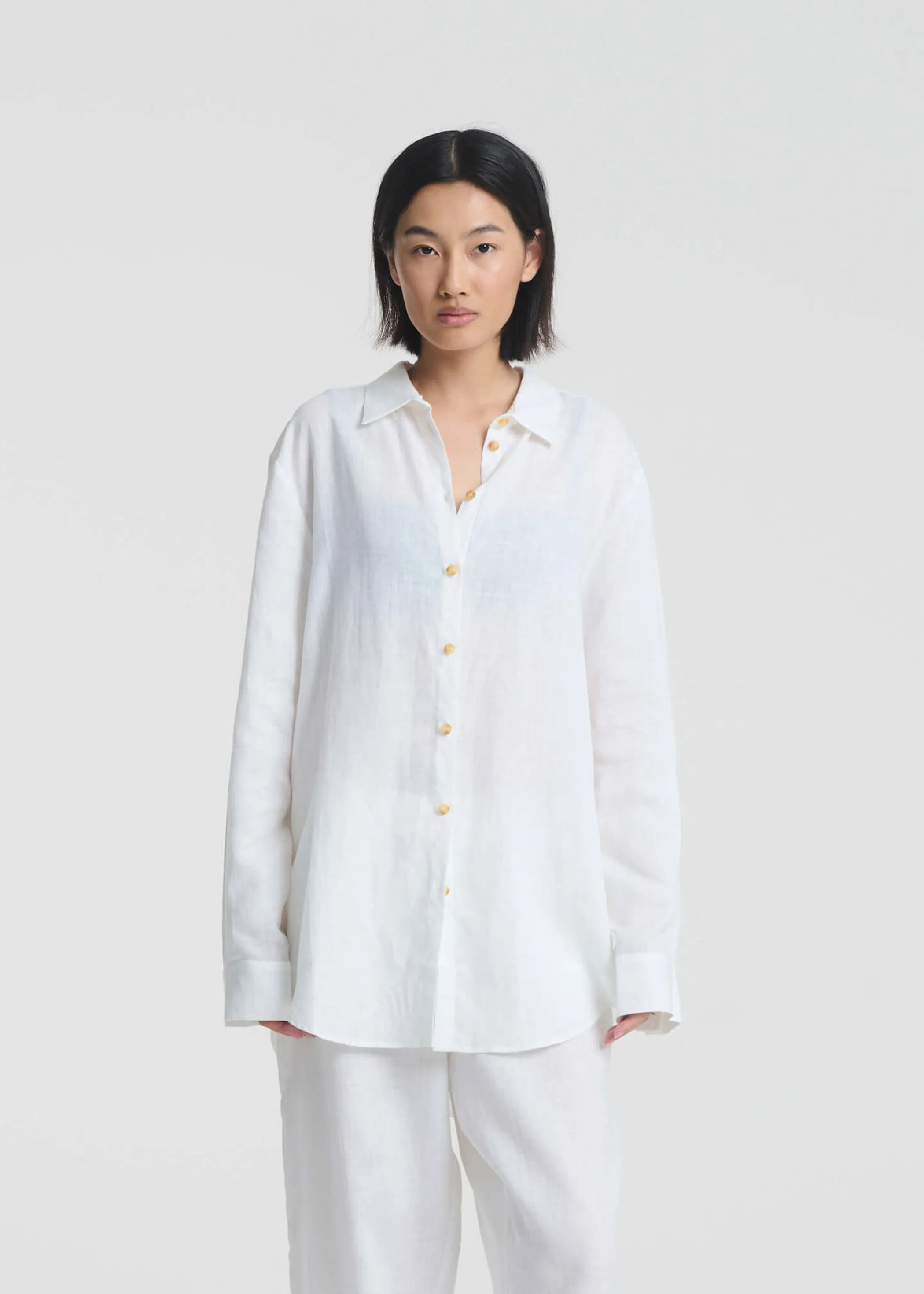 London Shirt White Organic Linen sold by ASCENO product image thumbnail 2