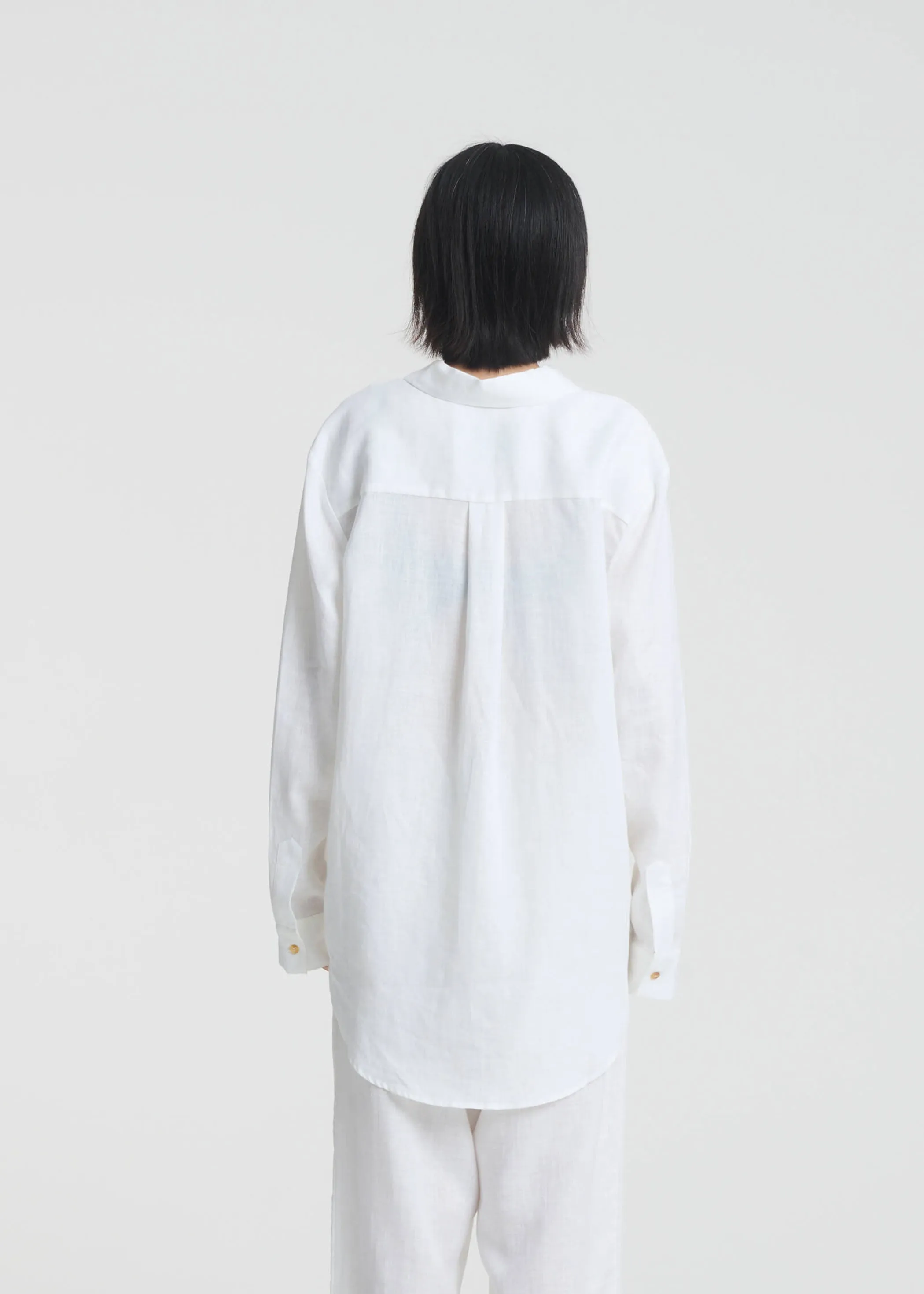London Shirt White Organic Linen sold by ASCENO product image thumbnail 4