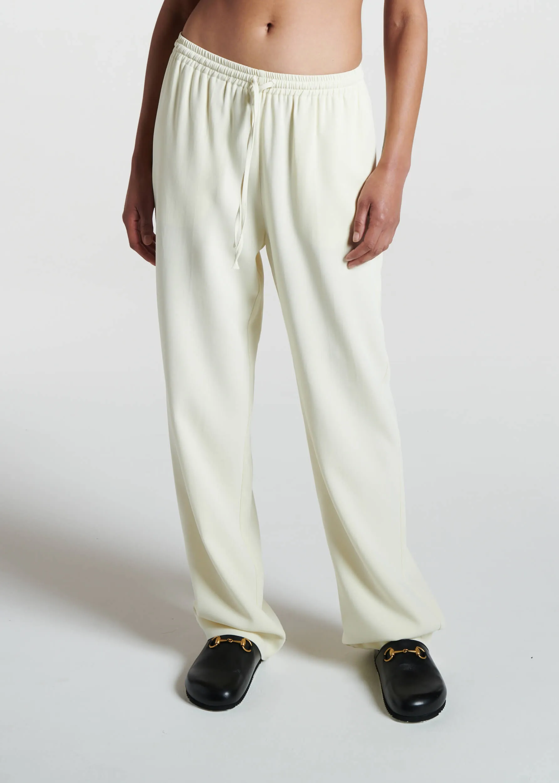 Aurelia Trouser Ecru Textured Viscose Crepe sold by ASCENO product image thumbnail 3