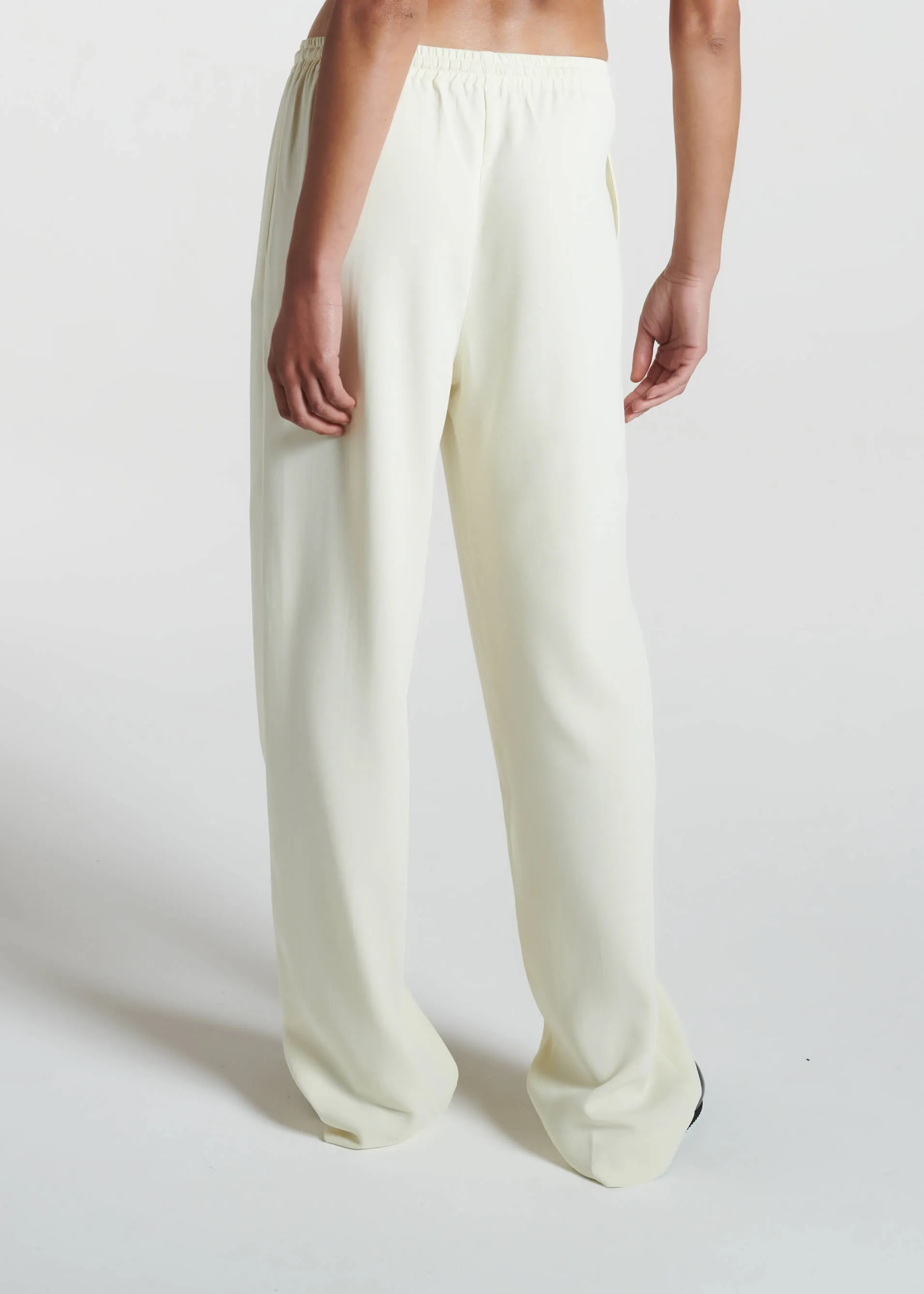 Aurelia Trouser Ecru Textured Viscose Crepe sold by ASCENO product image thumbnail 4