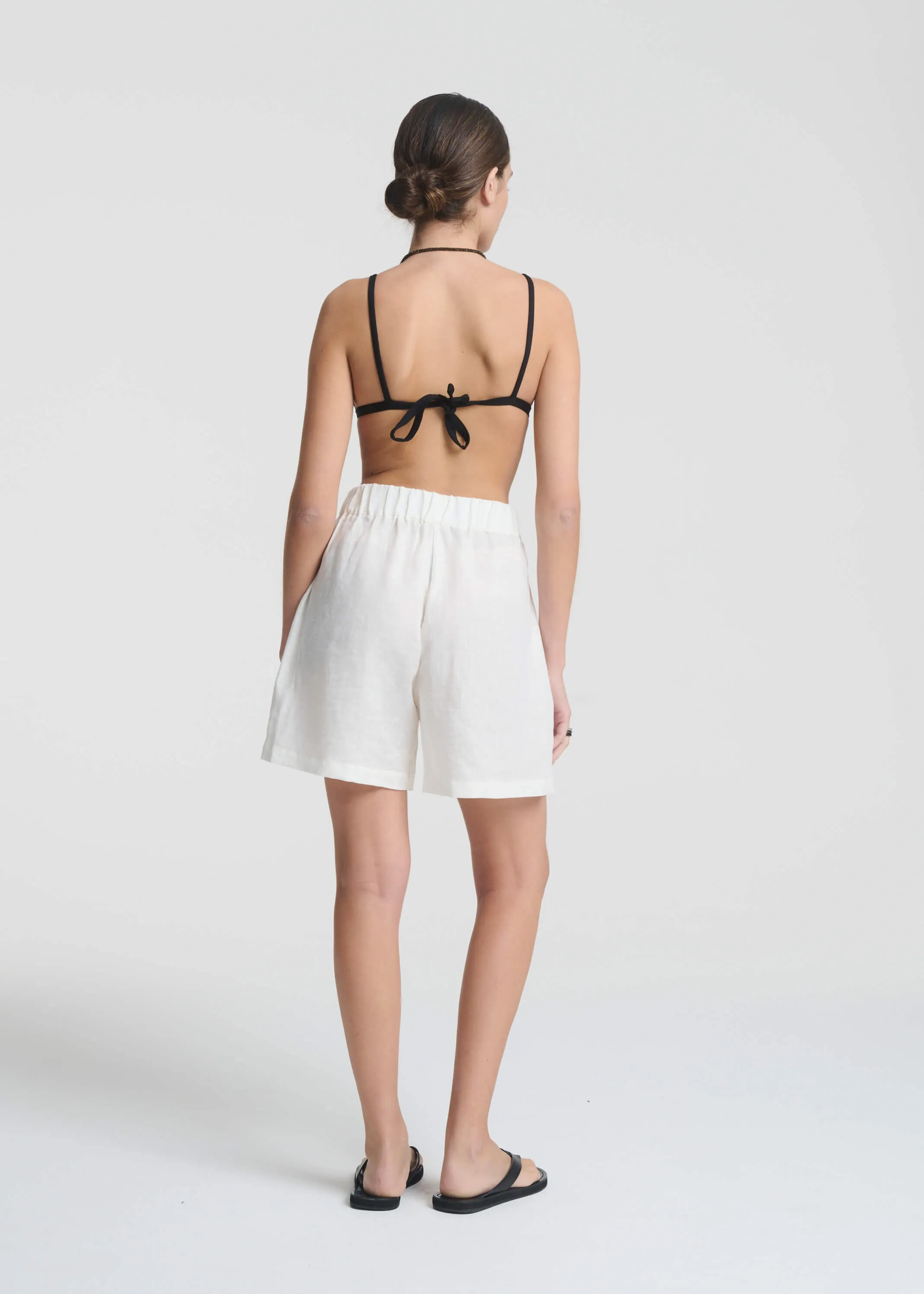 Zurich Short Lemon Organic Linen sold by ASCENO product image thumbnail 4