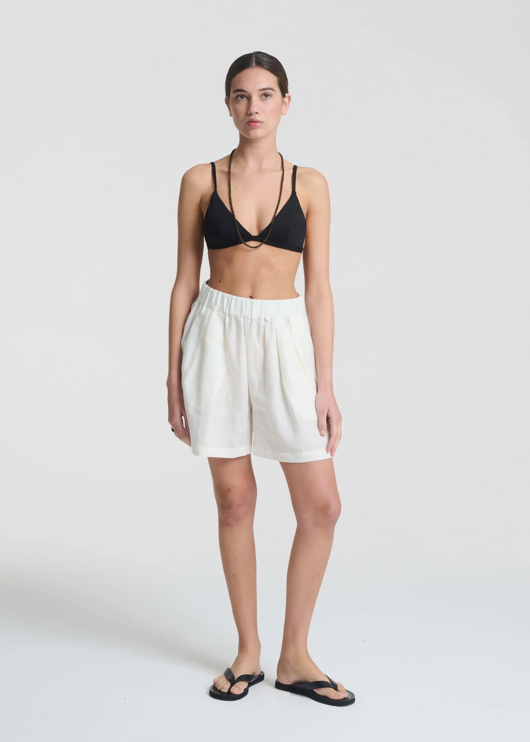 Zurich Short Lemon Organic Linen sold by ASCENO product image thumbnail 5