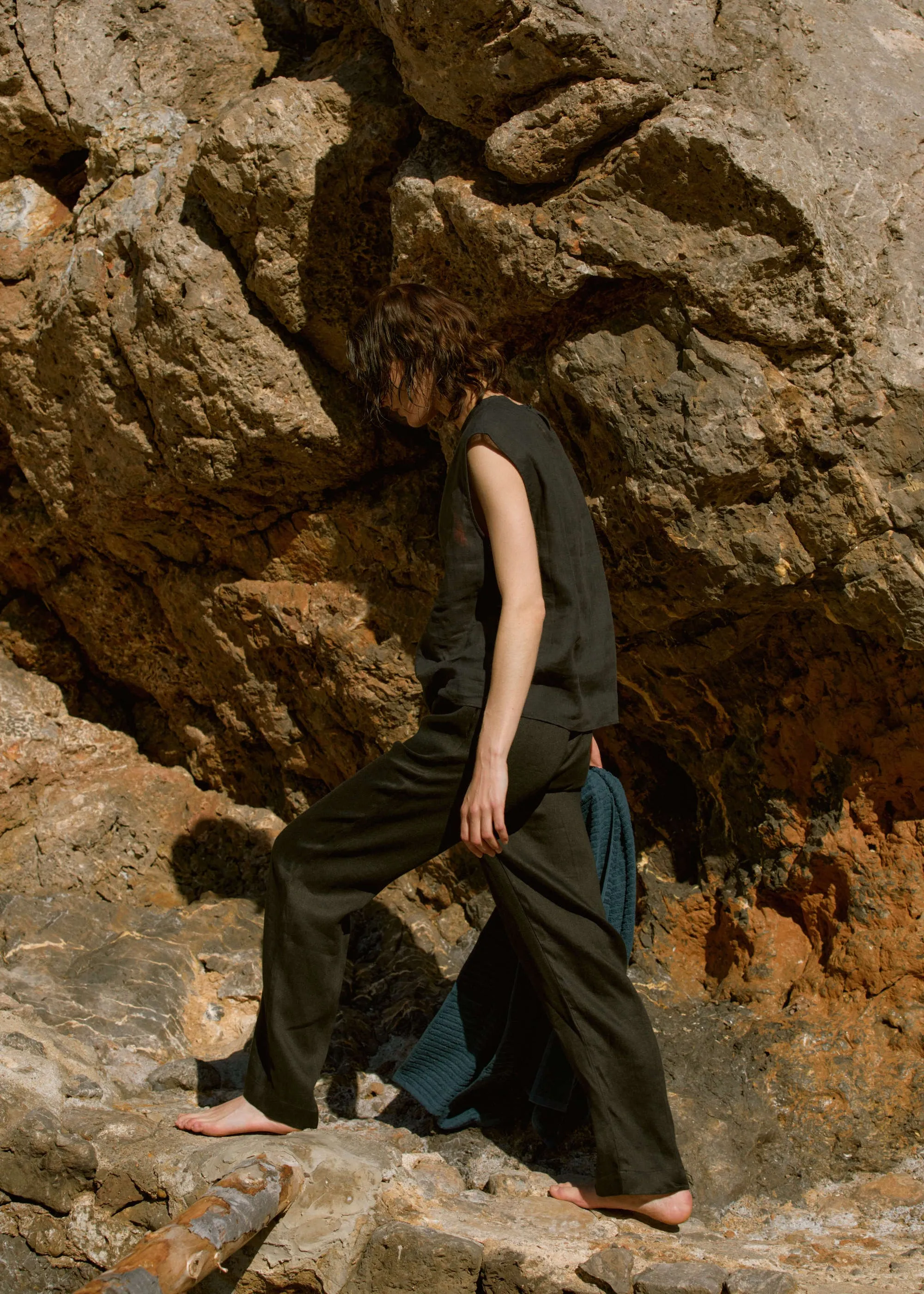 Dasha Sleeveless Top Black Organic Linen sold by ASCENO product image thumbnail 3
