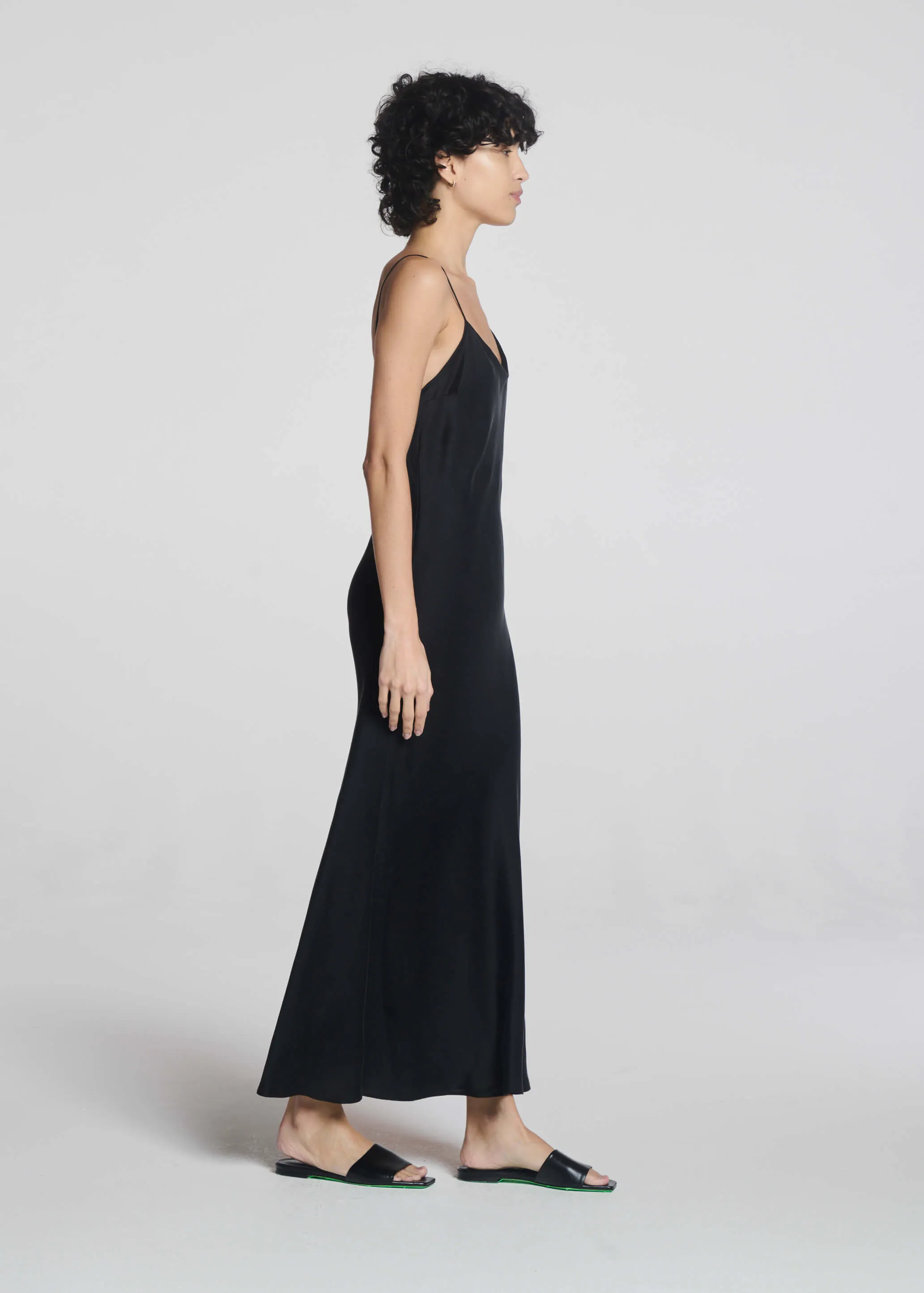 Lyon Slip Dress Black Silk sold by ASCENO product image thumbnail 3