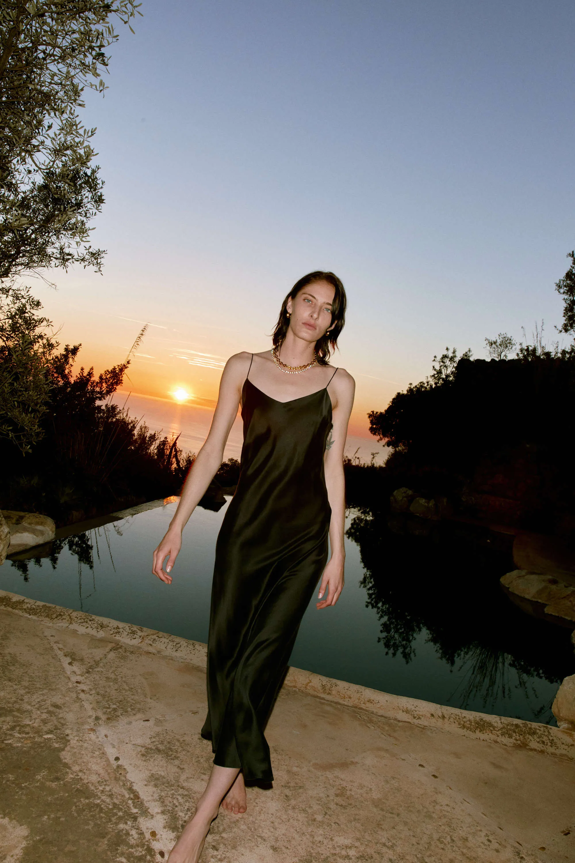 Lyon Slip Dress Black Silk sold by ASCENO product image thumbnail 2