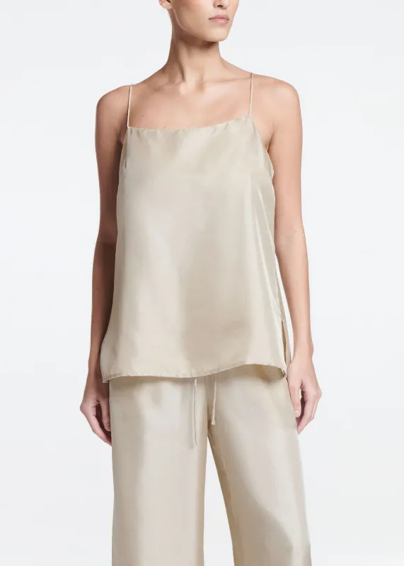 Tulum Cami Stone Silk Twill made by ASCENO
