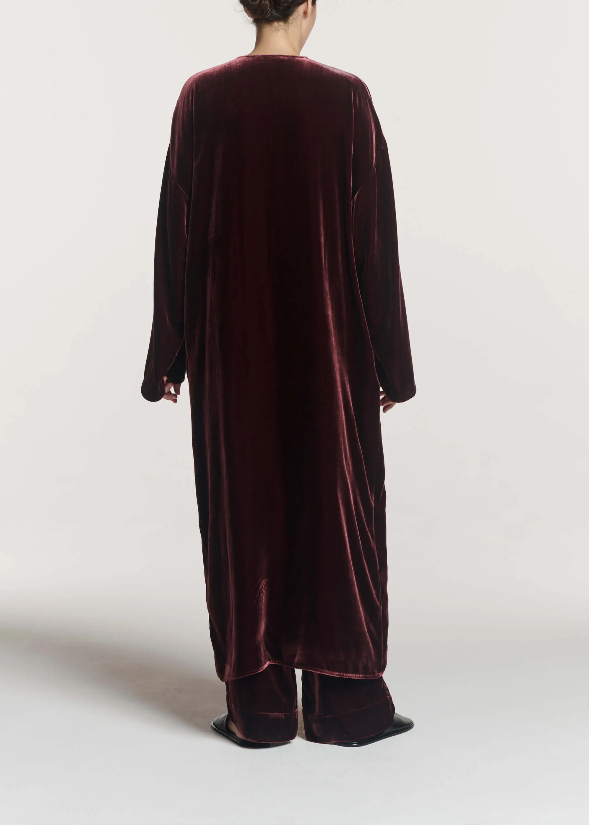 Lorenzo Robe Maroon Viscose Velvet sold by ASCENO product image thumbnail 4