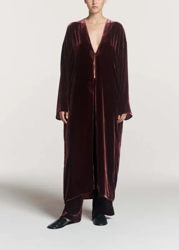 Lorenzo Robe Maroon Viscose Velvet made by ASCENO