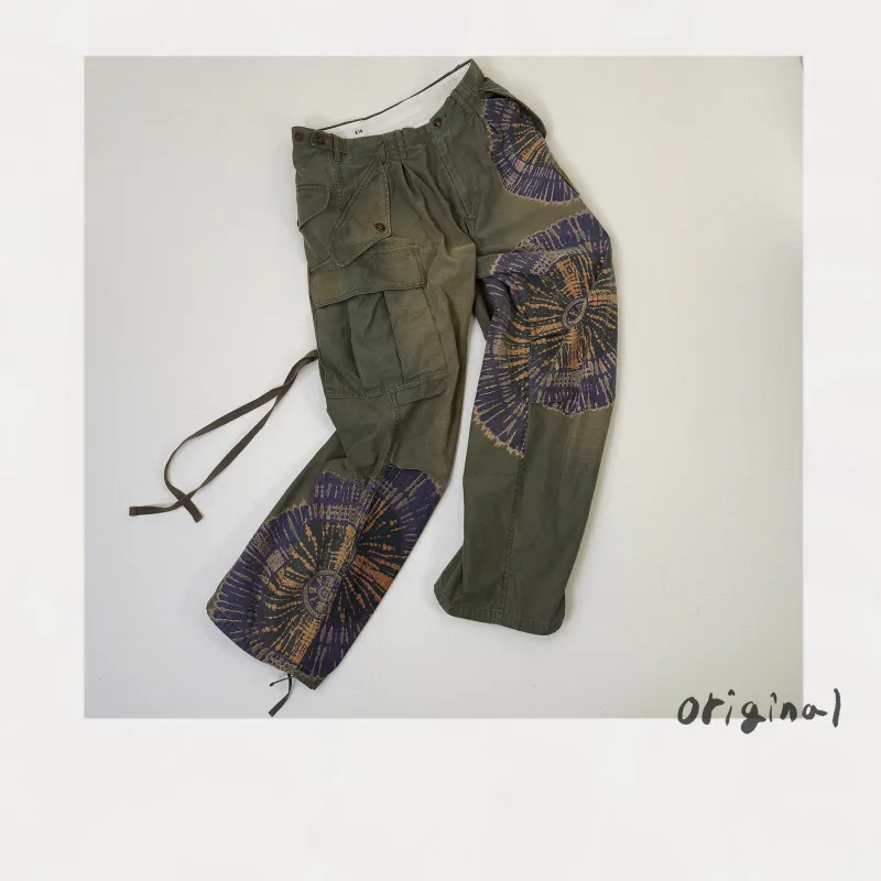 Tie-Dye Military Pants  Khaki made by EYE/KHOKI