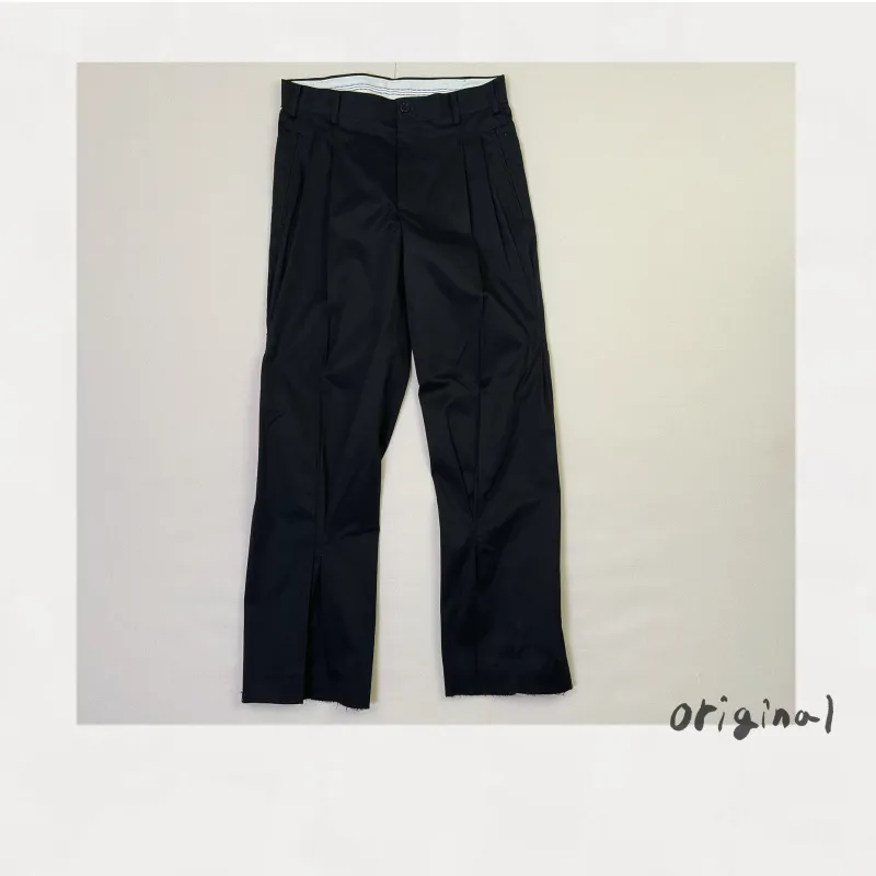 Pleated Chino Pants  Black made by EYE/KHOKI