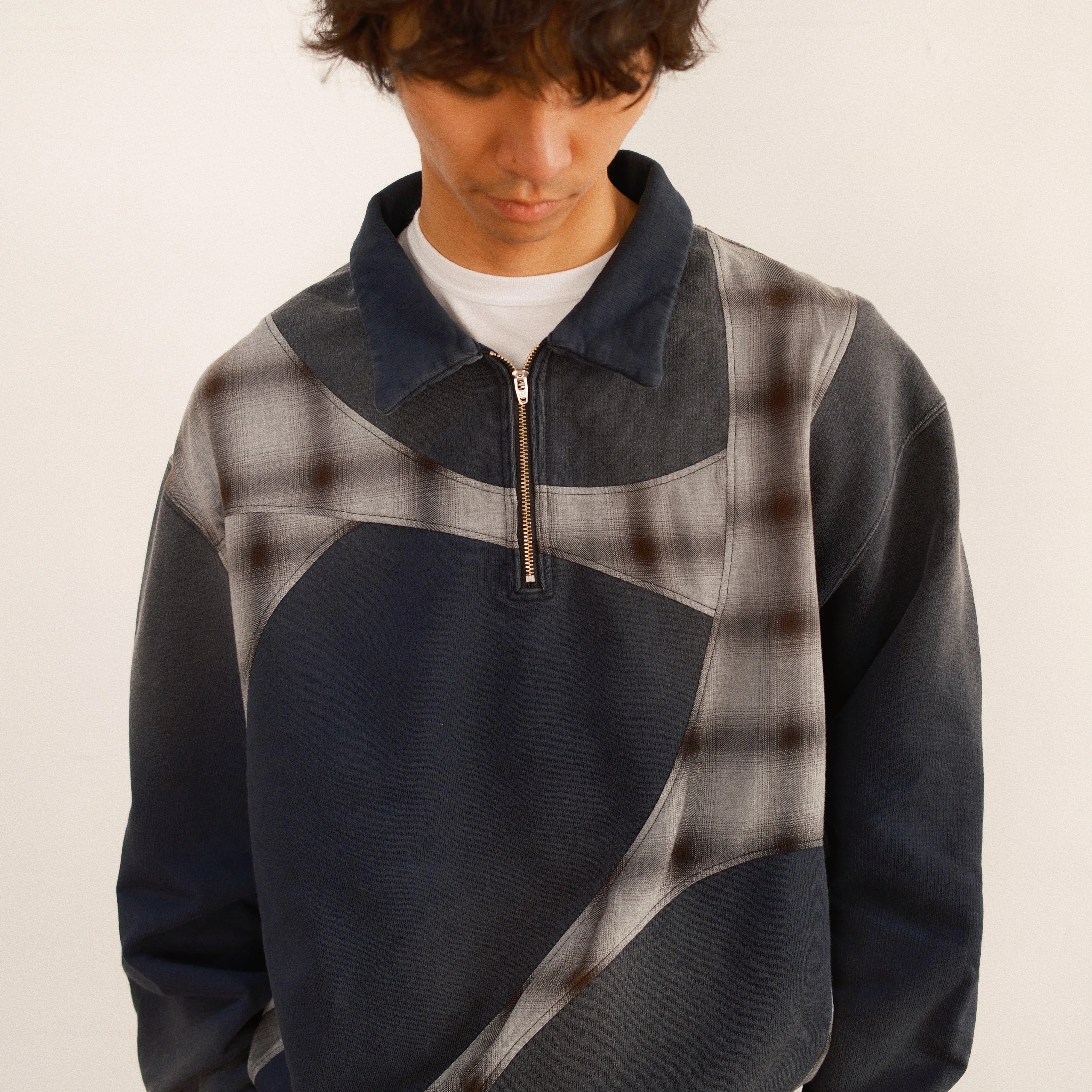 Pachwoked Half-Zip Sweatshirt Black sold by EYE/KHOKI product image thumbnail 3