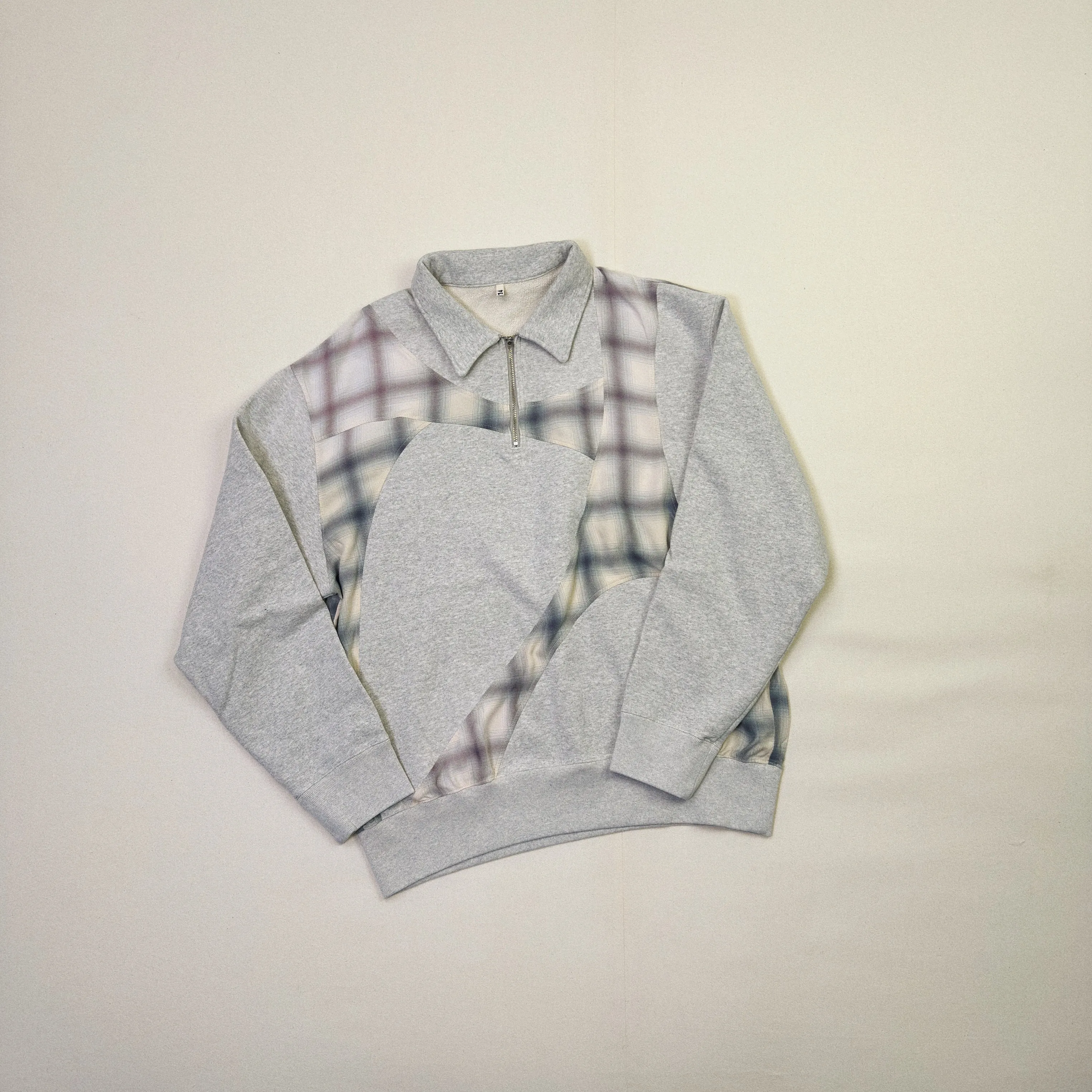 Pachwoked Half-Zip Sweatshirt Oatmeal sold by EYE/KHOKI product image thumbnail 2