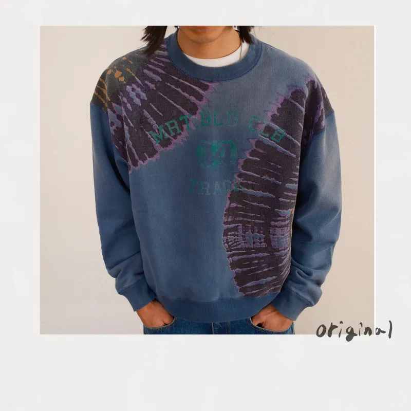 Tie-Dye Sweat Shirt Navy made by EYE/KHOKI