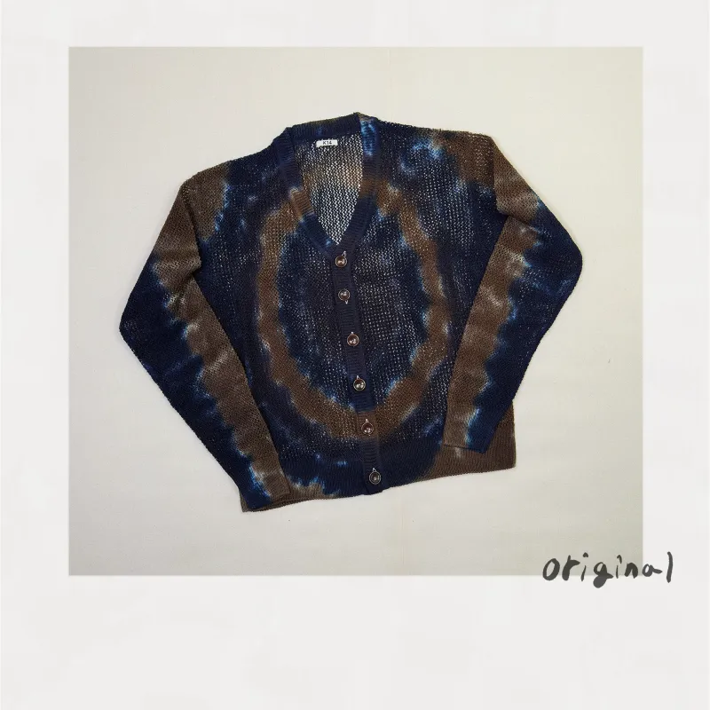Tie-Dye Knit Cardigan Brown made by EYE/KHOKI