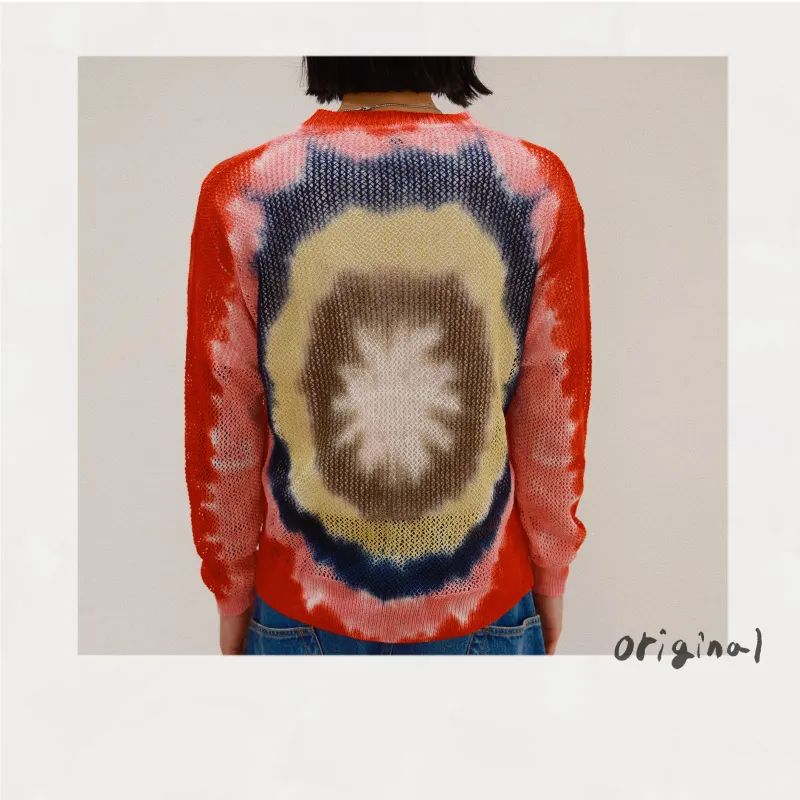 Tie-Dye Knit Cardigan  Red made by EYE/KHOKI
