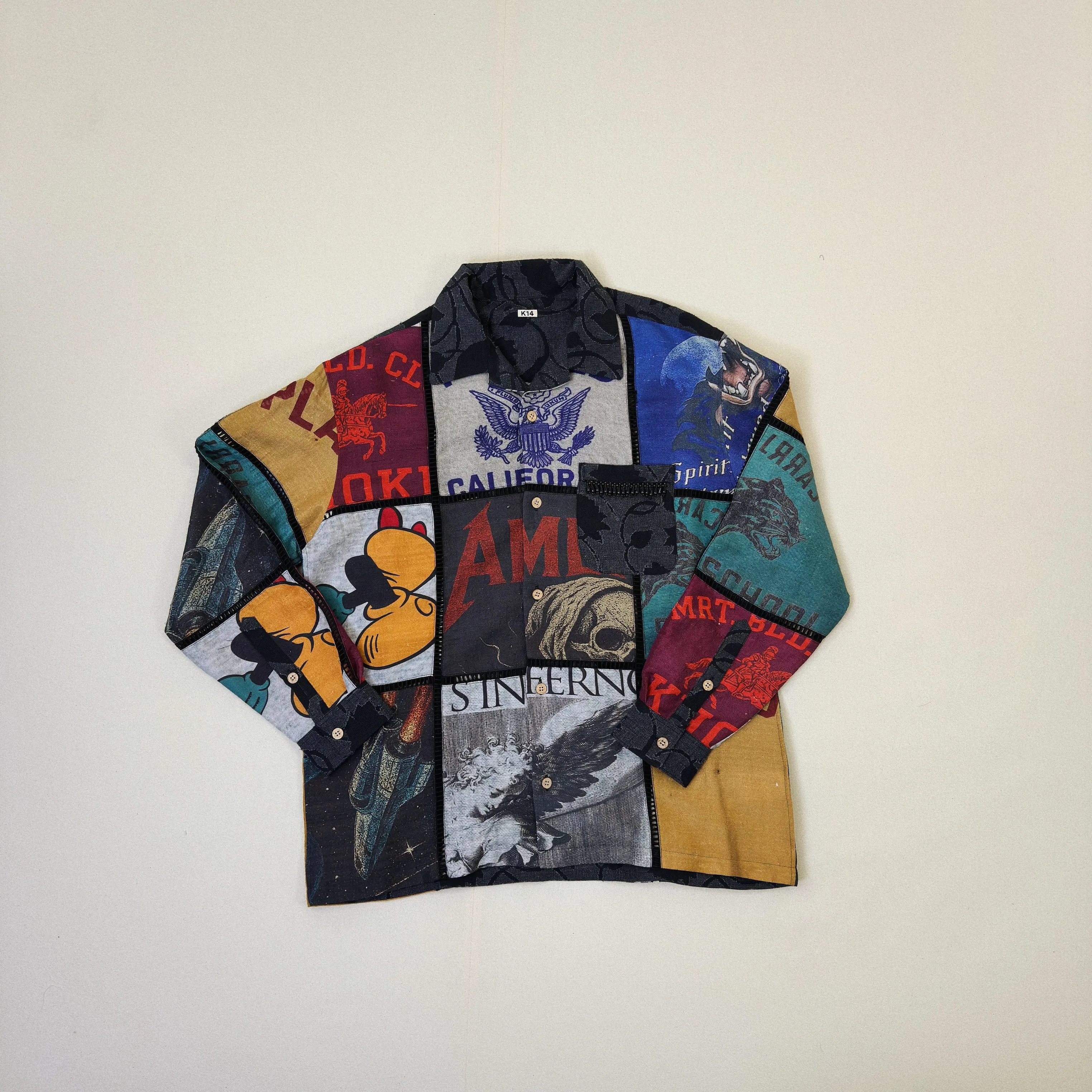 Patchworked Silk Shirt Black sold by EYE/KHOKI product image thumbnail 2