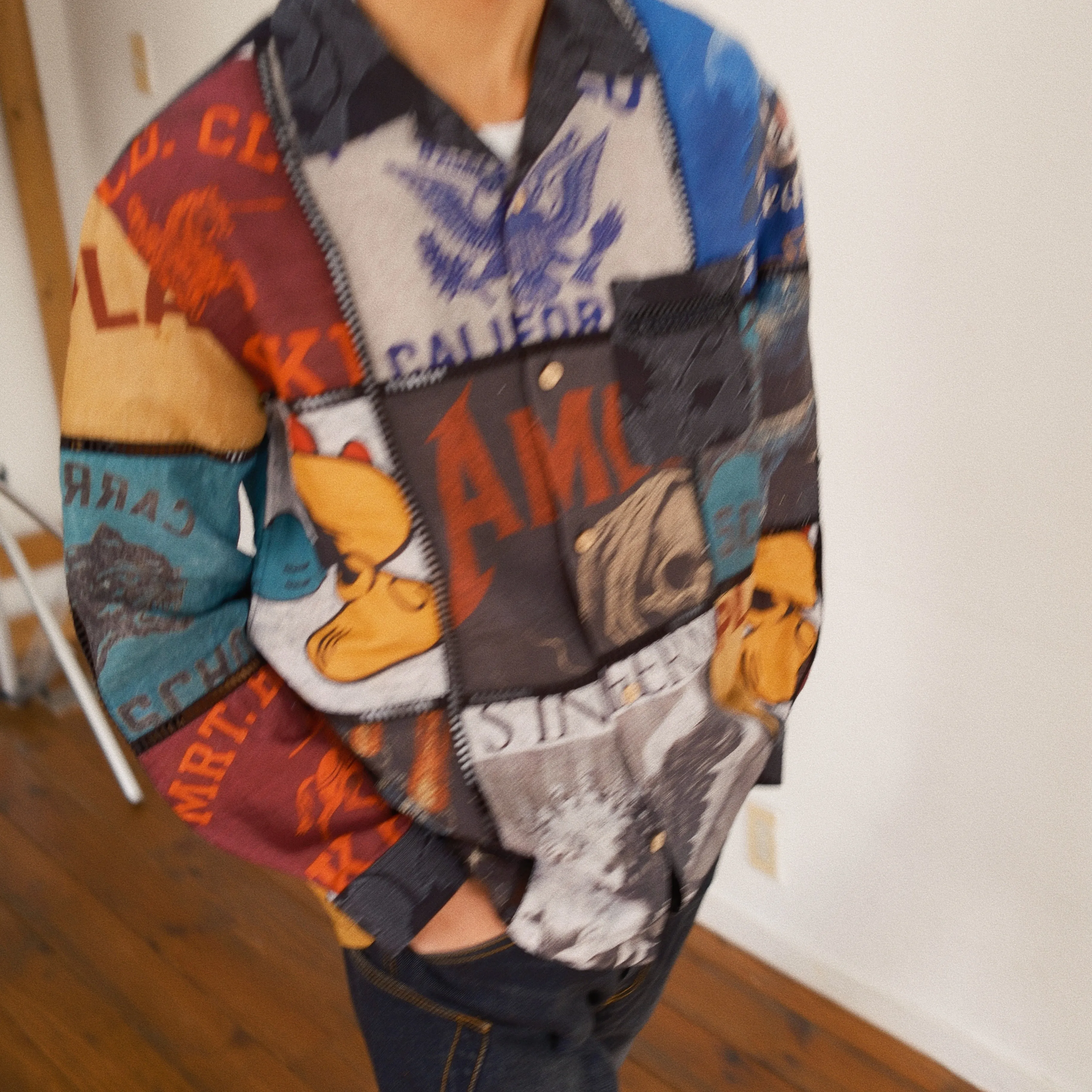 Patchworked Silk Shirt Black sold by EYE/KHOKI product image thumbnail 5