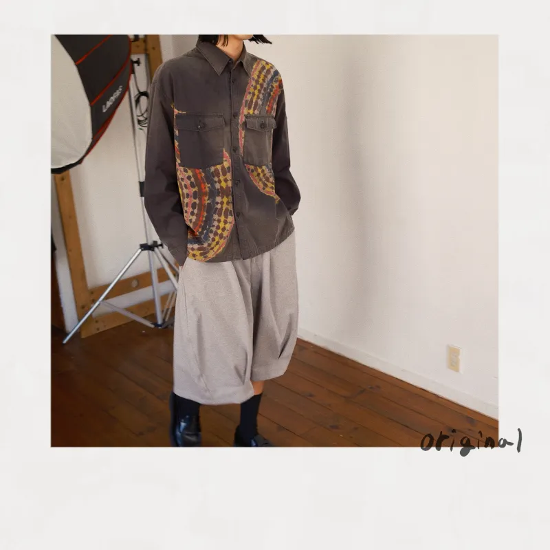 Tie-Dye Military Shirt  Black made by EYE/KHOKI