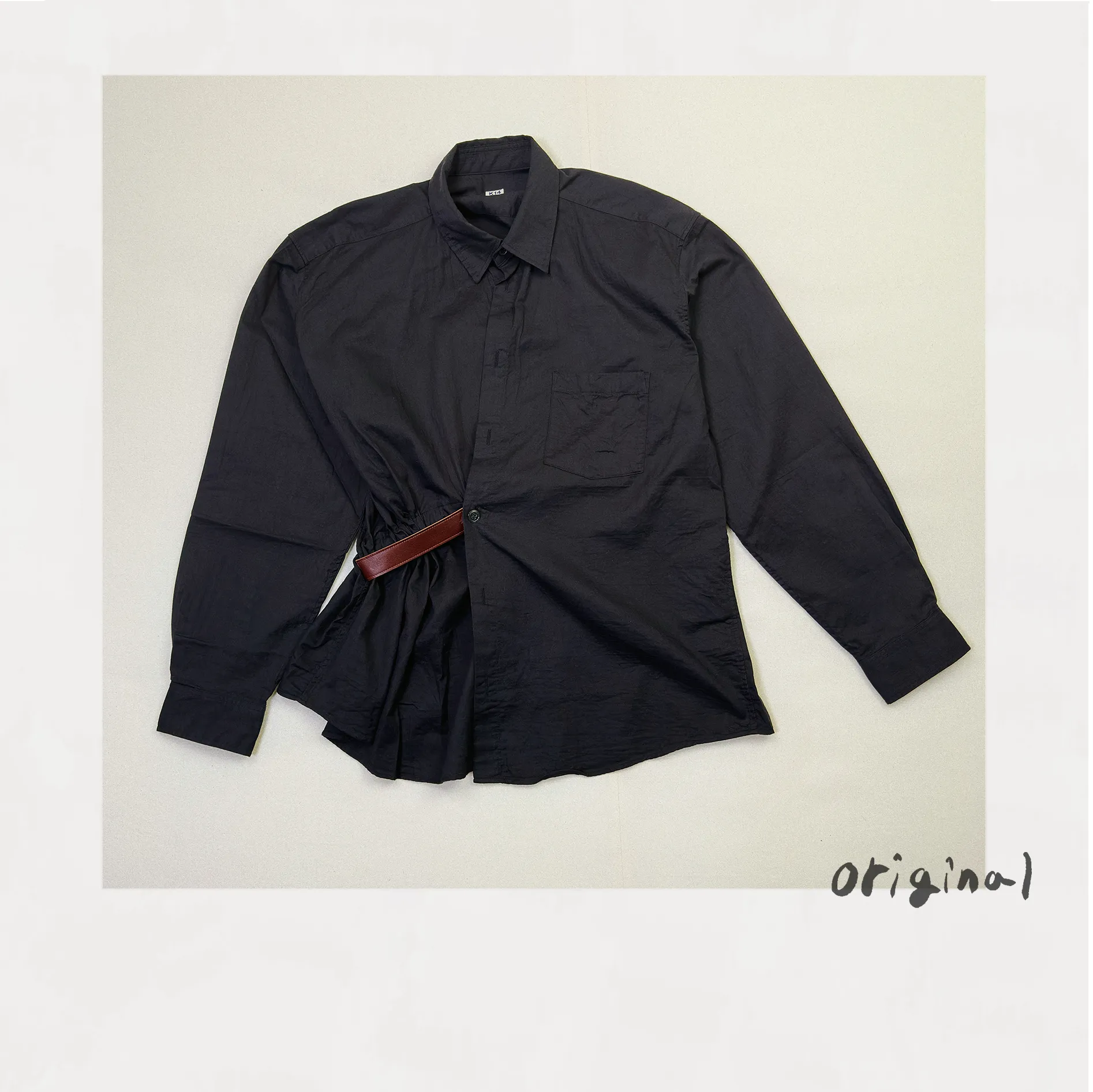 Asymmetric Shirt Balck sold by EYE/KHOKI