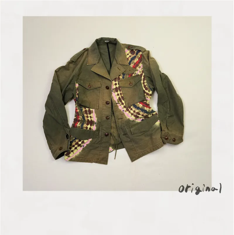 Tie-Dye Military Jacket Khaki made by EYE/KHOKI