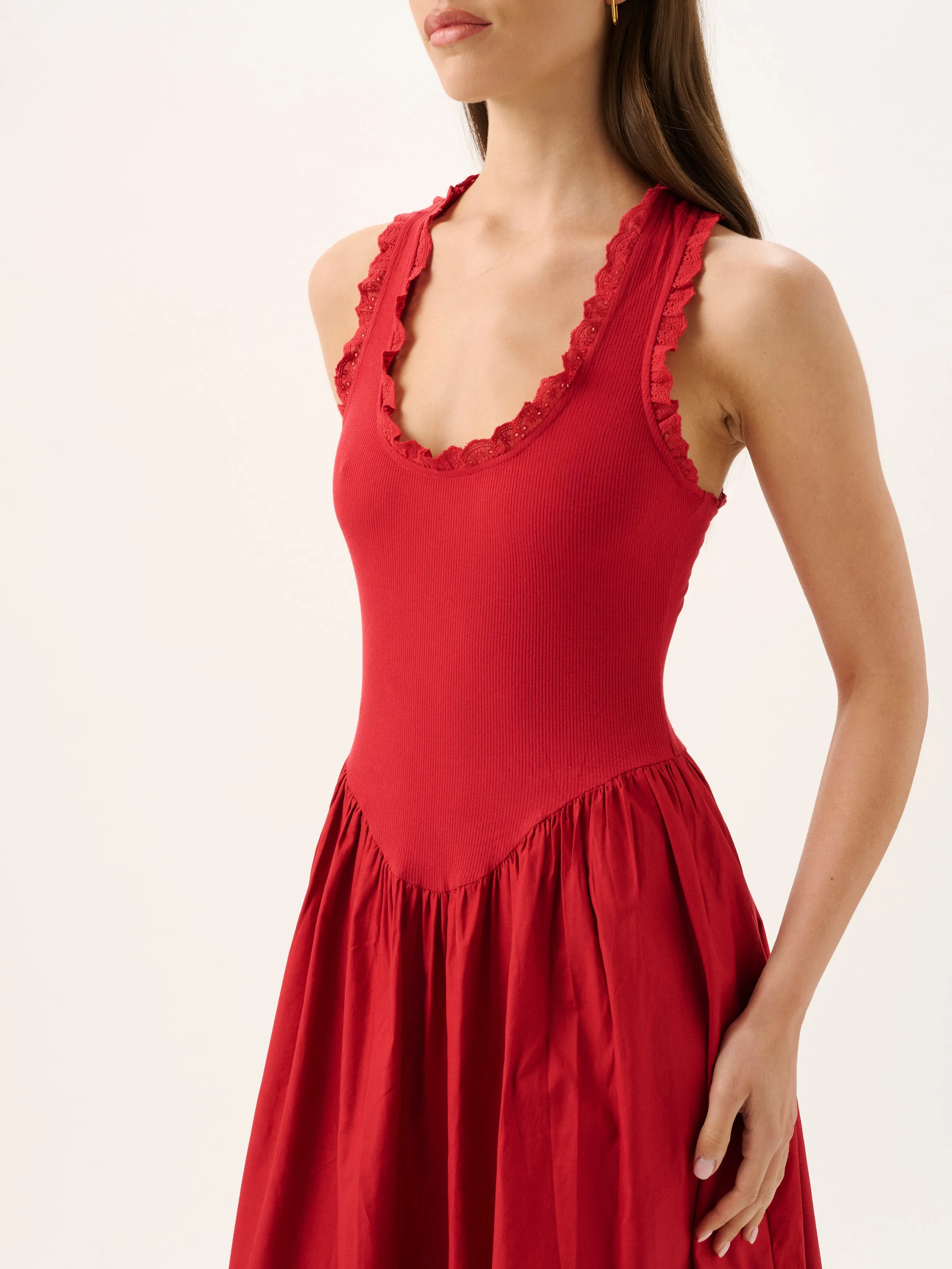 Lucy Rib Maxi Dress | Pomegranate sold by ROAME product image thumbnail 3