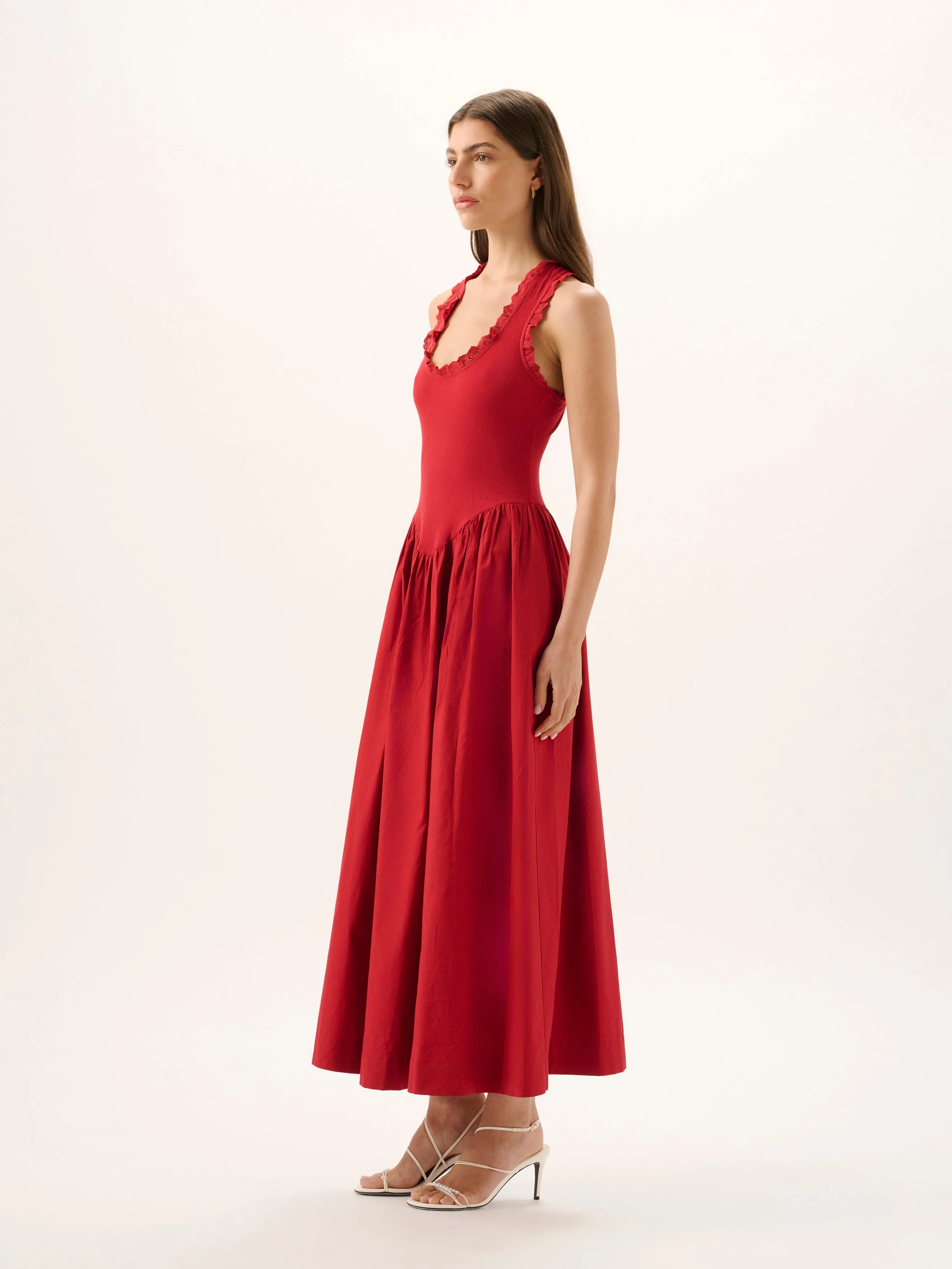 Lucy Rib Maxi Dress | Pomegranate sold by ROAME product image thumbnail 2