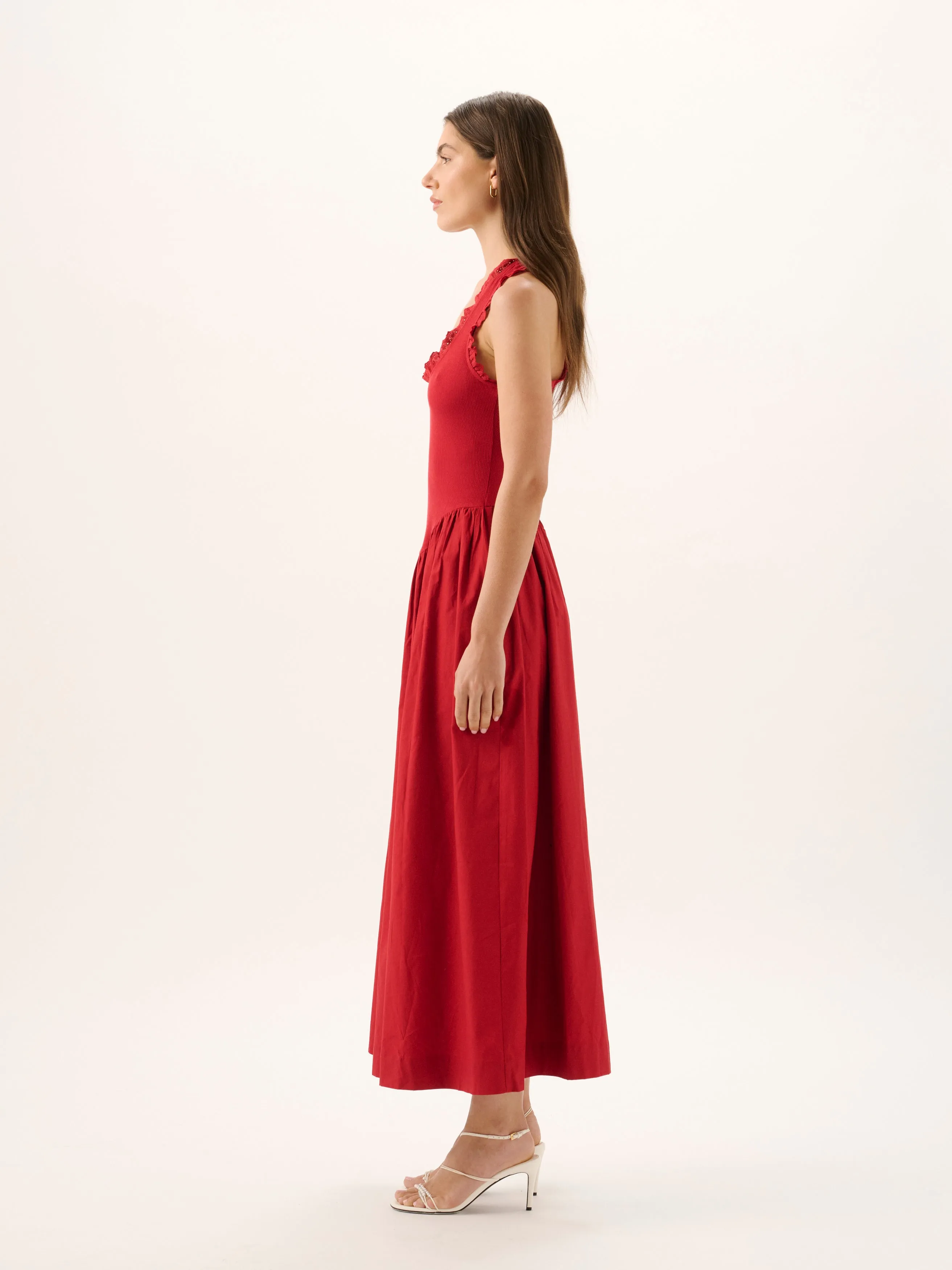 Lucy Rib Maxi Dress | Pomegranate sold by ROAME product image thumbnail 4