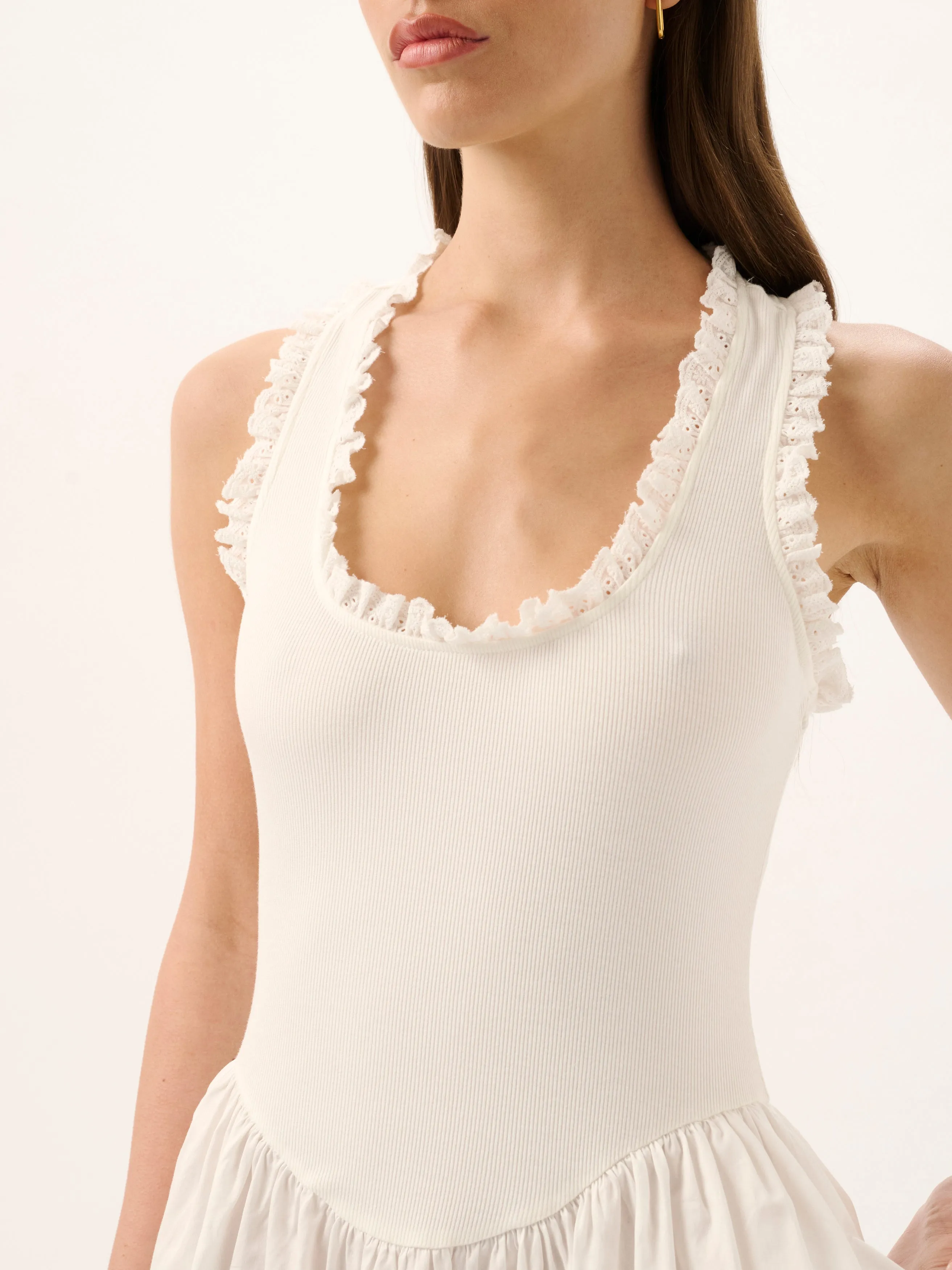 Lucy Rib Maxi Dress | White sold by ROAME product image thumbnail 5