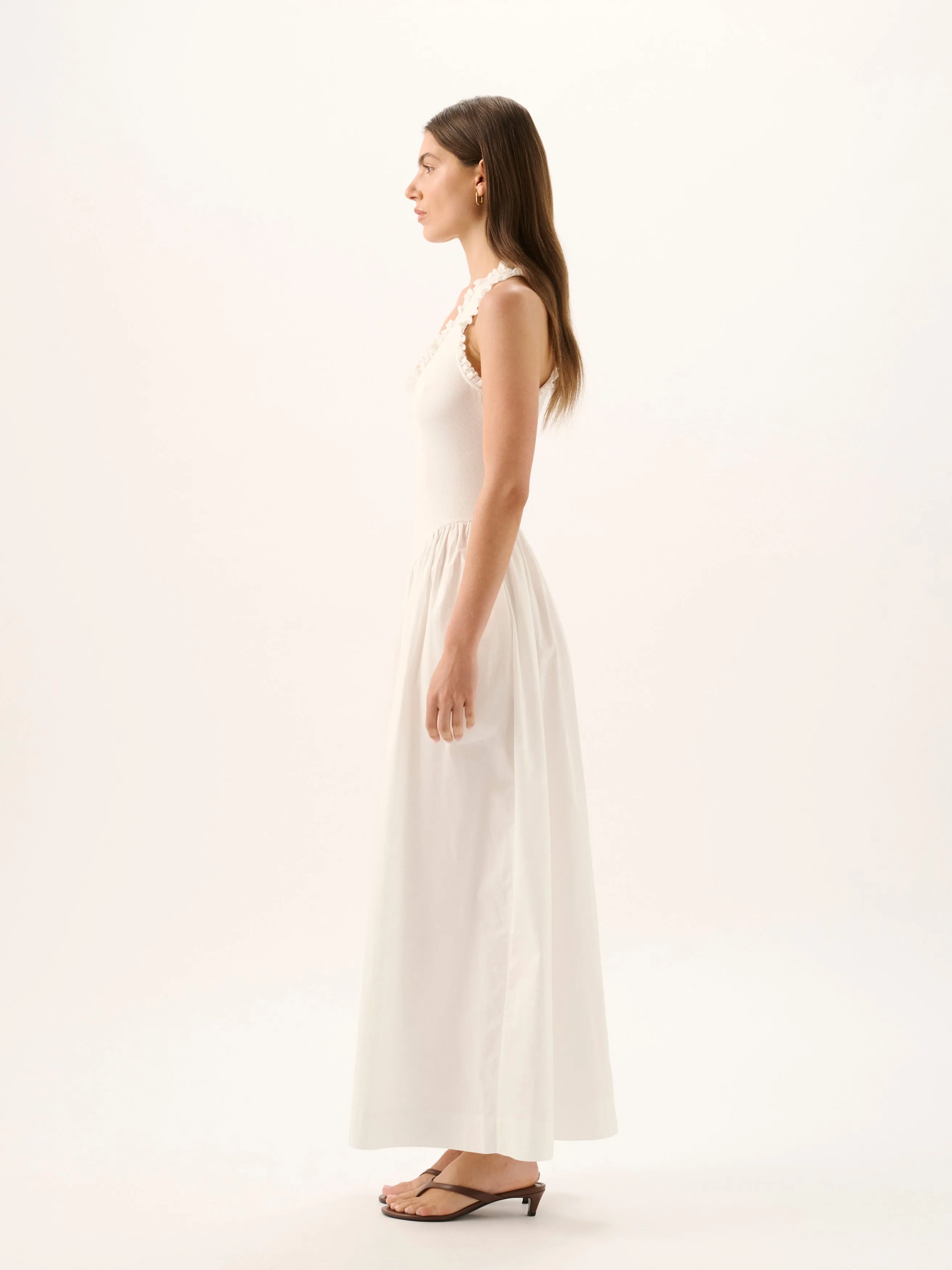 Lucy Rib Maxi Dress | White sold by ROAME product image thumbnail 3