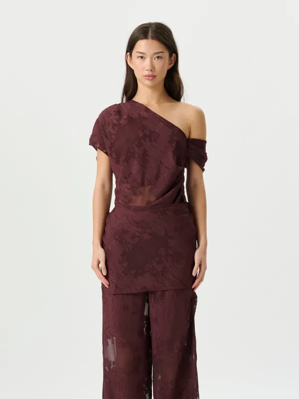 Marcel Top Mulburry Jacquard made by ROAME