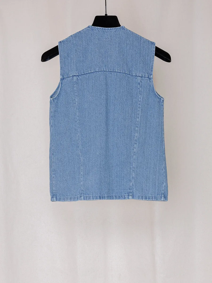 ARCHIVE NO.193/220 DENIM ZIPPER VEST sold by Gabriela Coll Garments product image thumbnail 2