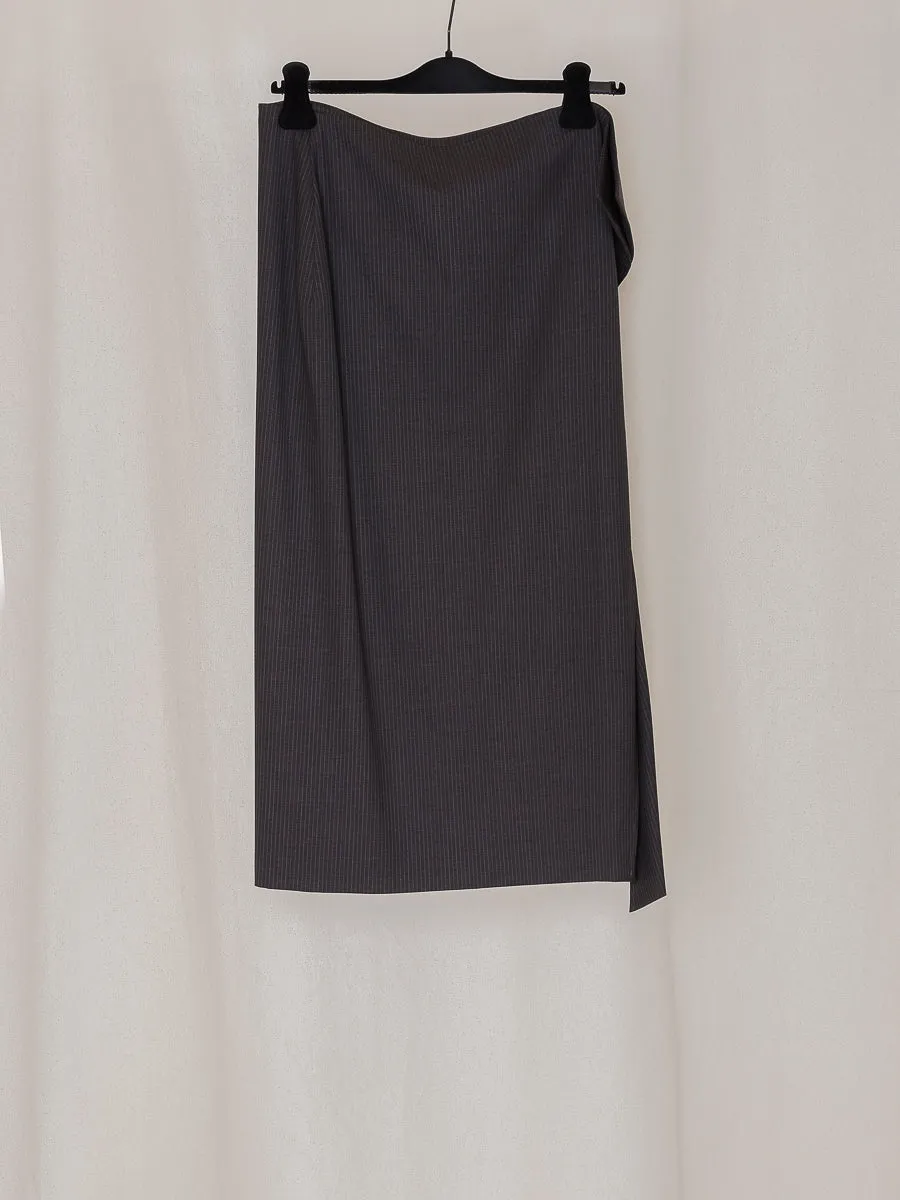 ARCHIVE NO.50 PINSTRIPE ASYMMETRICAL SKIRT sold by Gabriela Coll Garments product image thumbnail 2