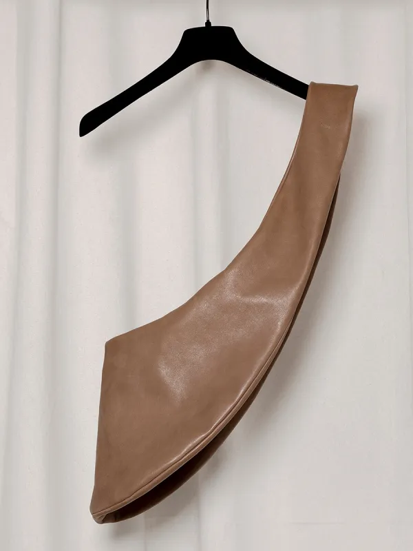 S18 NO.250 BROWN LEATHER CROSSED BAG made by Gabriela Coll Garments