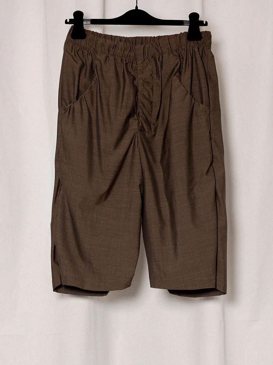 S18 NO.330 SUMMER WOOL DRAPED SHORT TROUSERS sold by Gabriela Coll Garments