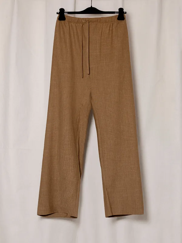 S18 NO.288 SUMMER WOOL DRAWSTRING TROUSERS made by Gabriela Coll Garments