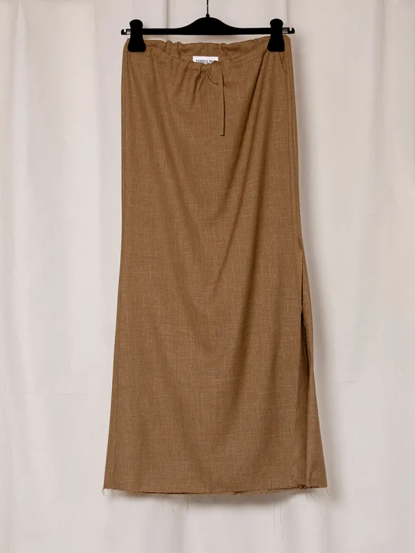 S18 NO.290 SUMMER WOOL SLIT SKIRT made by Gabriela Coll Garments