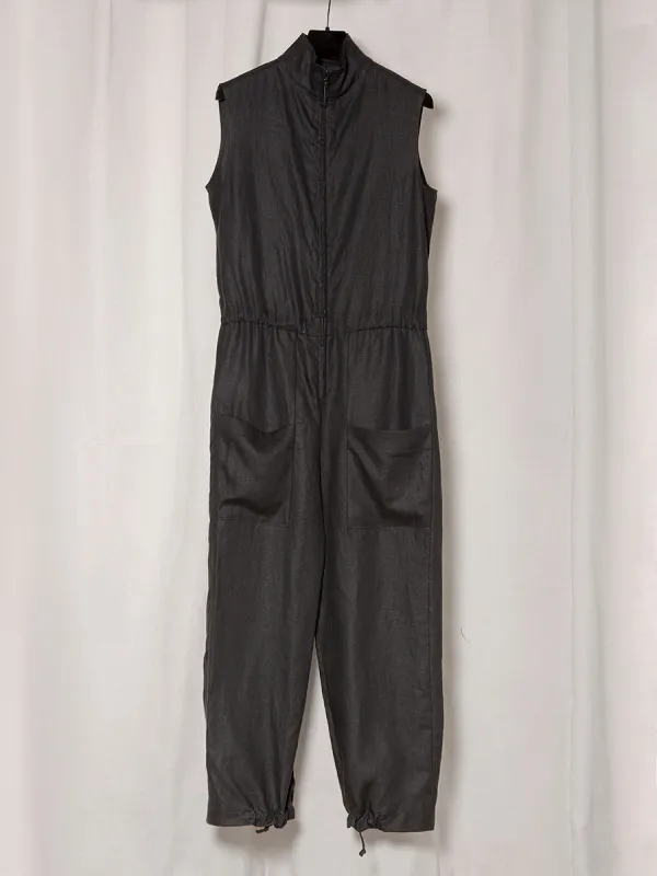 S18 NO.336 LINEN ZIPPER OVERALL made by Gabriela Coll Garments