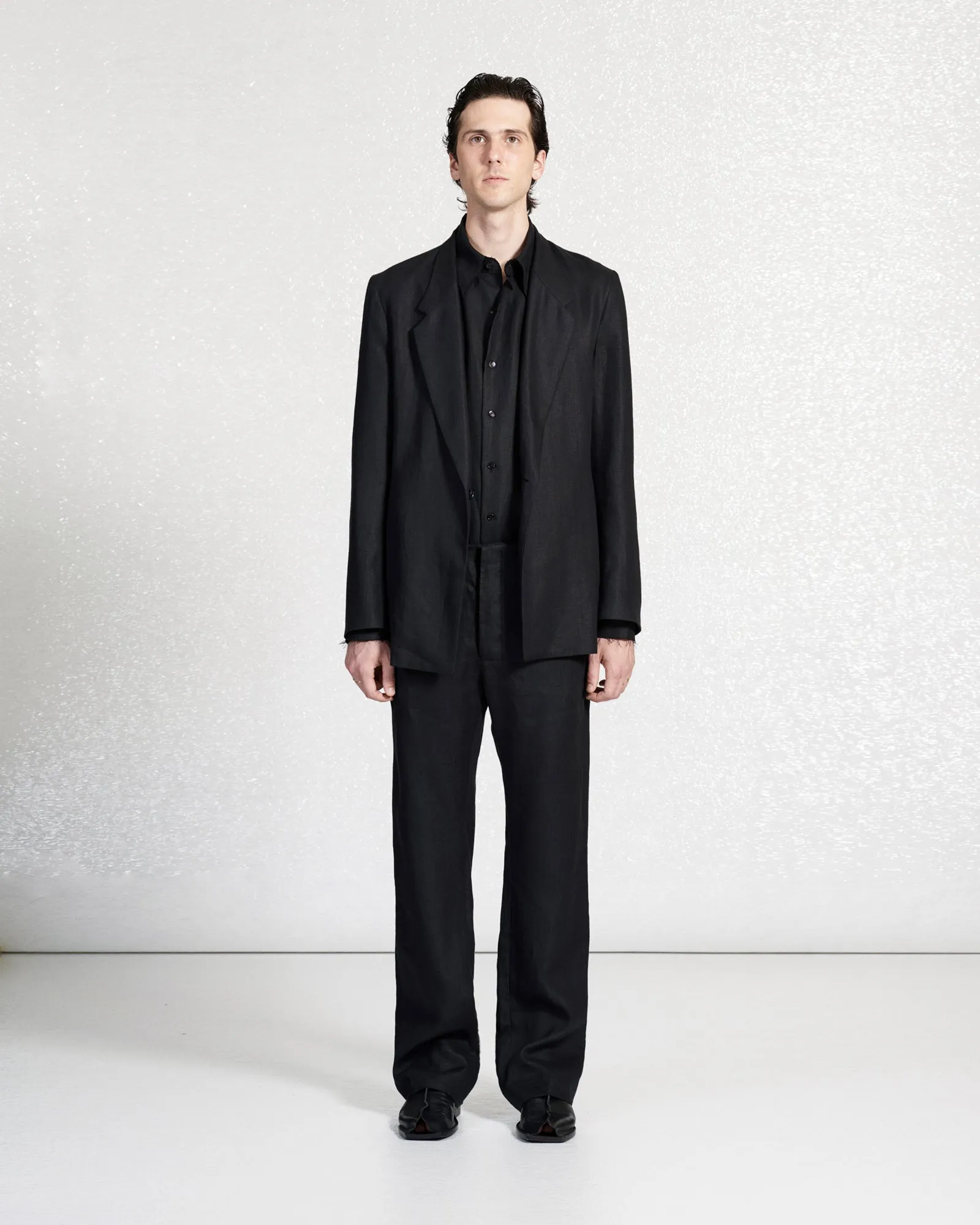 S18 NO.205 BLACK LINEN TAILORED TROUSERS sold by Gabriela Coll Garments product image thumbnail 2