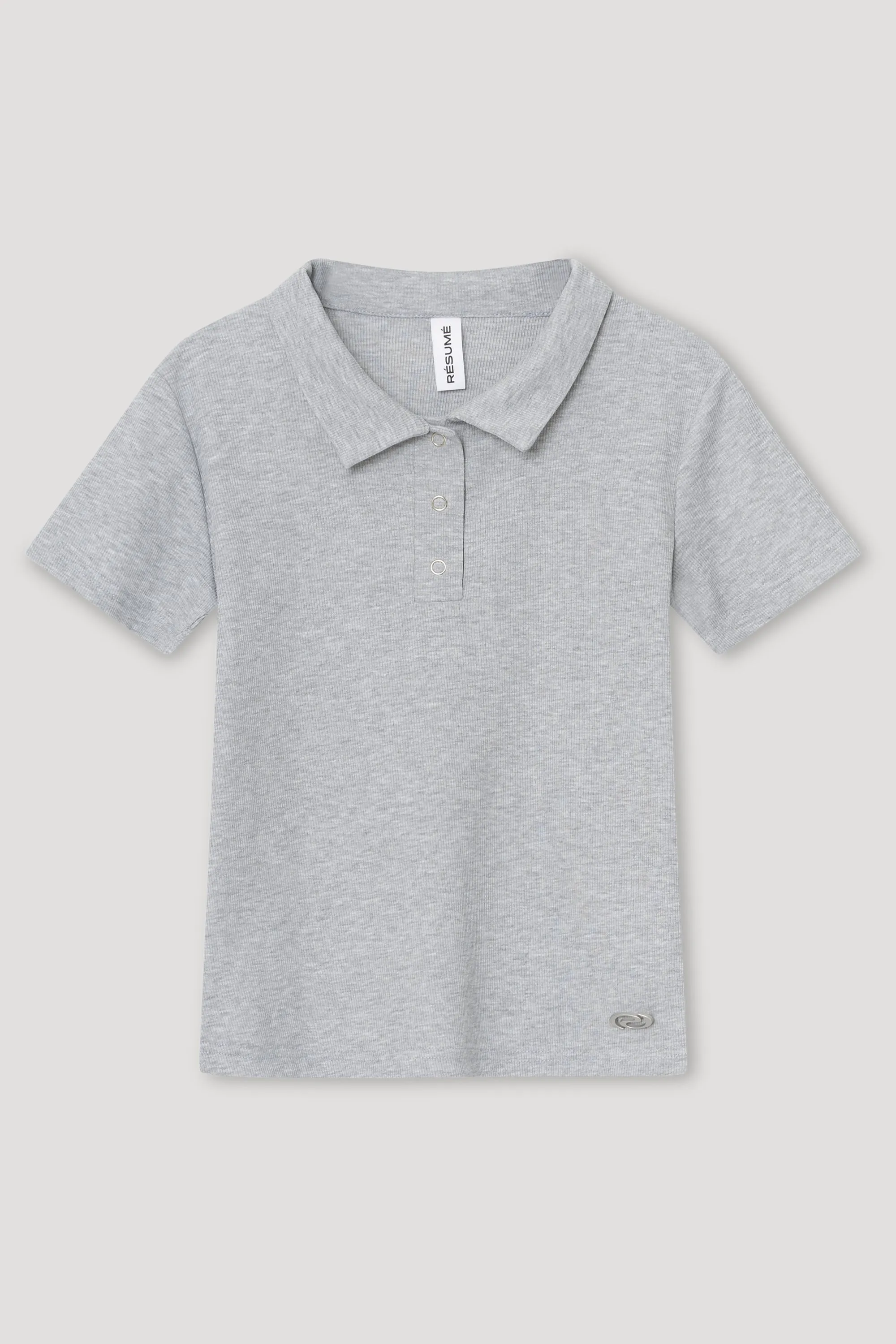 NikoRS Polo Tee Light Grey melange sold by RÉSUMÉ product image thumbnail 3
