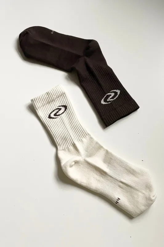 RSM 2-pack socks Creme/Brown made by RÉSUMÉ