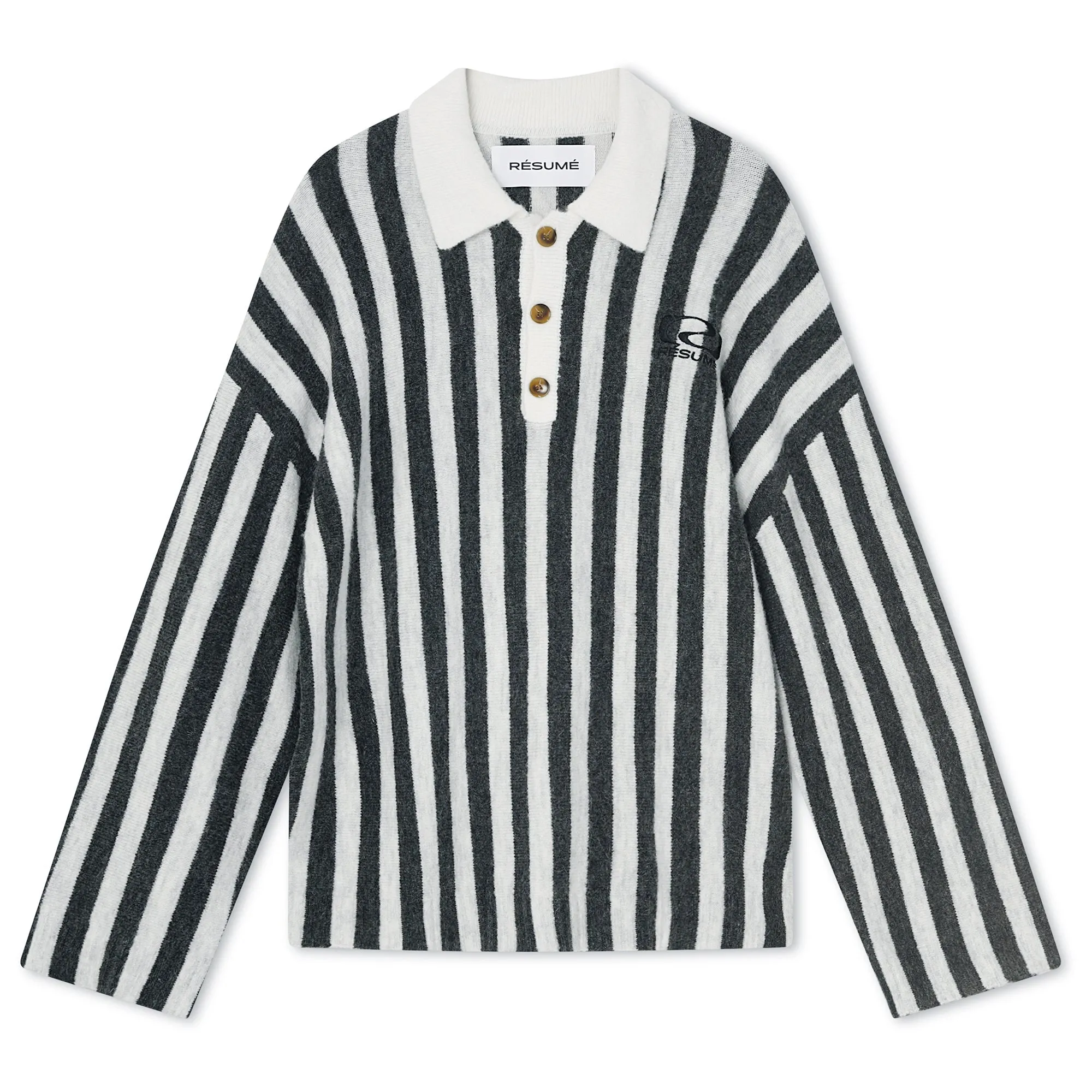 MilleRS Polo Knit Grey Stripe sold by RÉSUMÉ product image thumbnail 3
