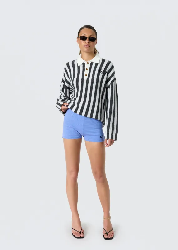 MilleRS Polo Knit Grey Stripe made by RÉSUMÉ