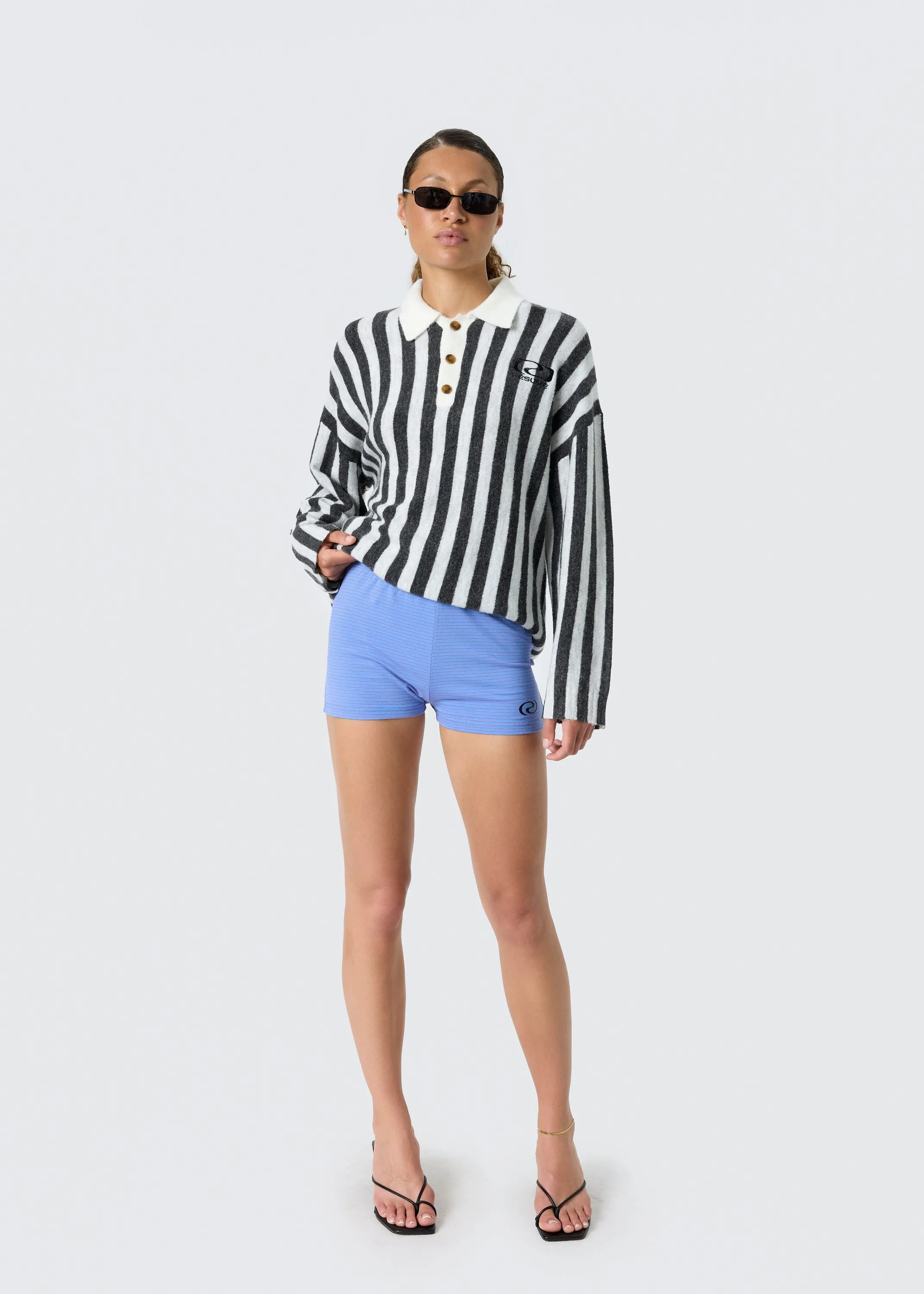 MilleRS Polo Knit Grey Stripe sold by RÉSUMÉ