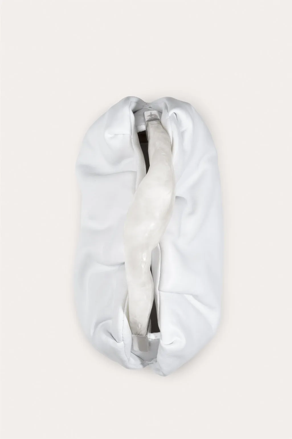 The Lunchbox - Pearlescent White Resin and White Leather Clutch Bag sold by Completed Works product image thumbnail 3