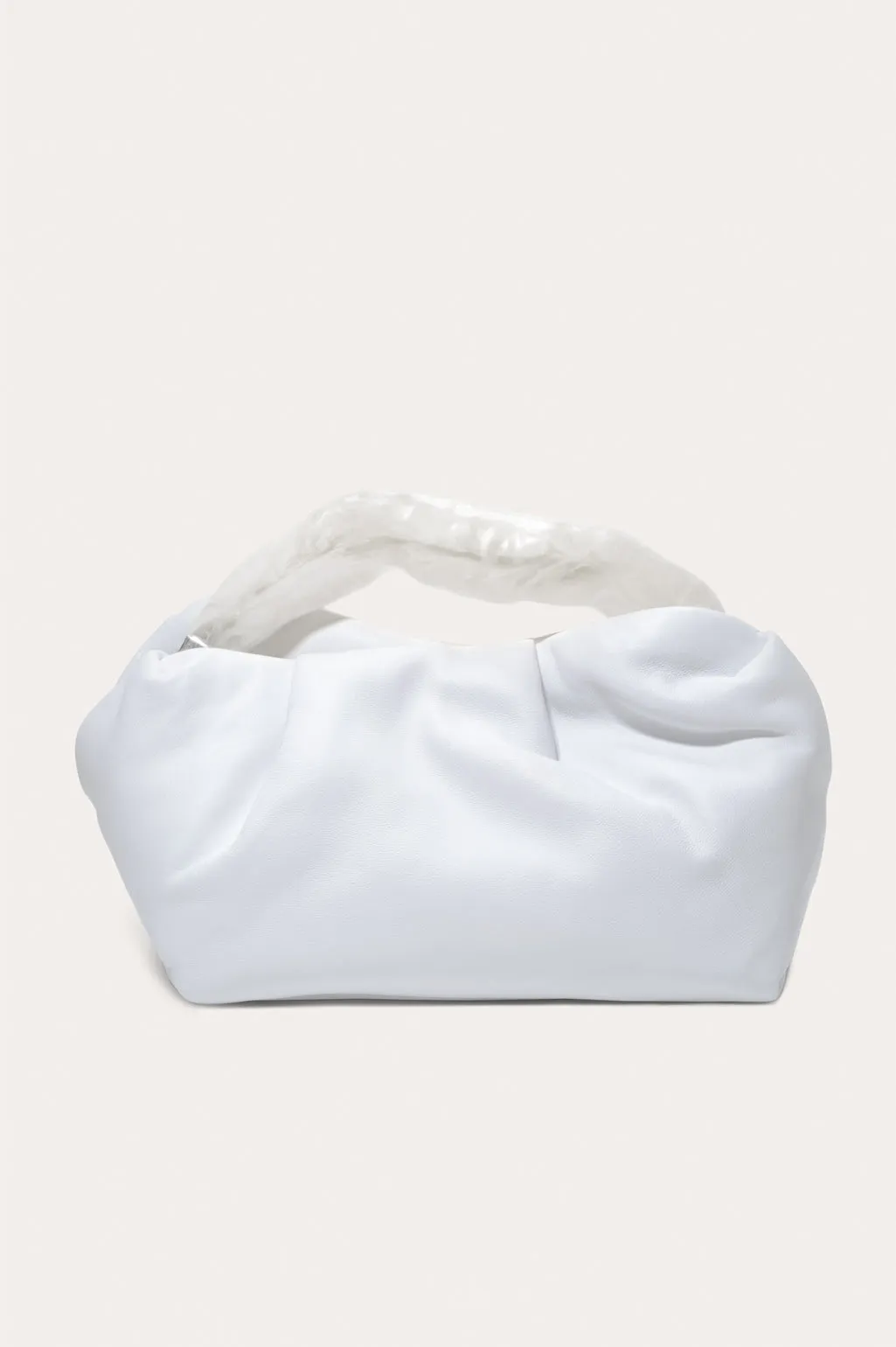 The Lunchbox - Pearlescent White Resin and White Leather Clutch Bag sold by Completed Works