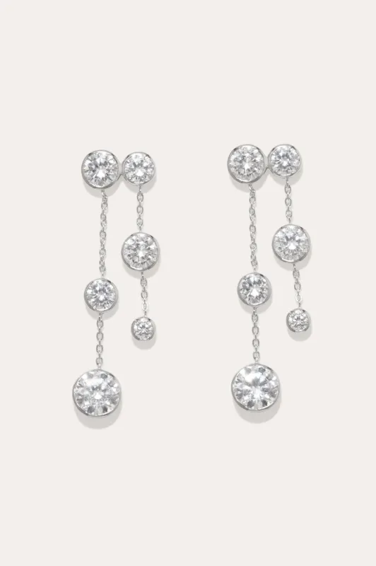 How To See Clearly In Darkness - Zirconia and Recycled Silver Earrings made by Completed Works